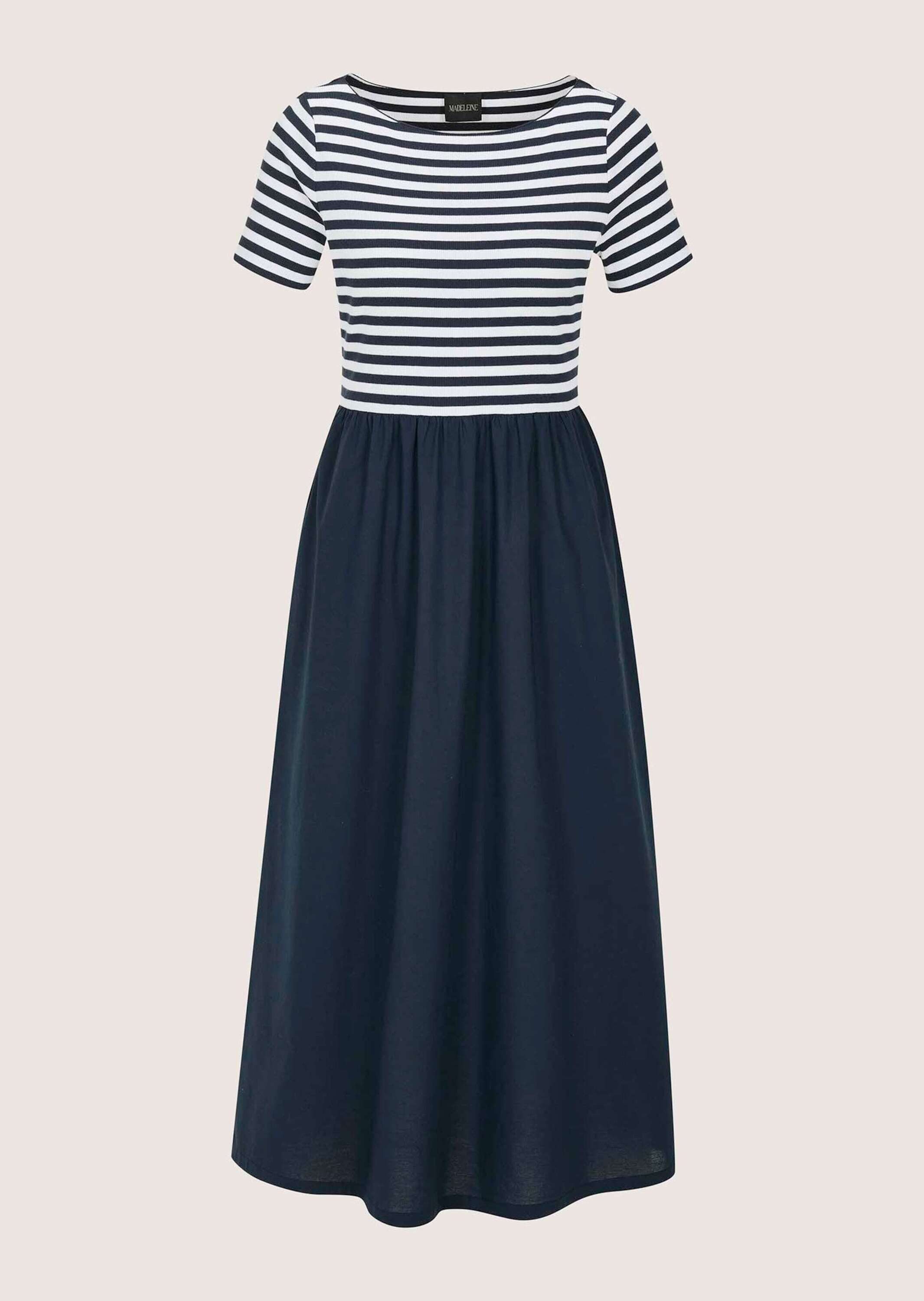 Midikleid Baumwollkleid mit Streifendetails
