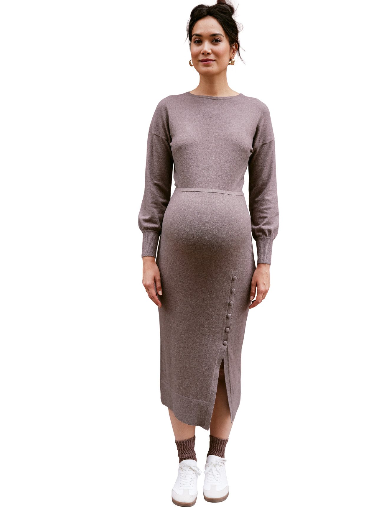 Envie de Fraise Maxikleid Langes Umstandskleid aus weichem Strick