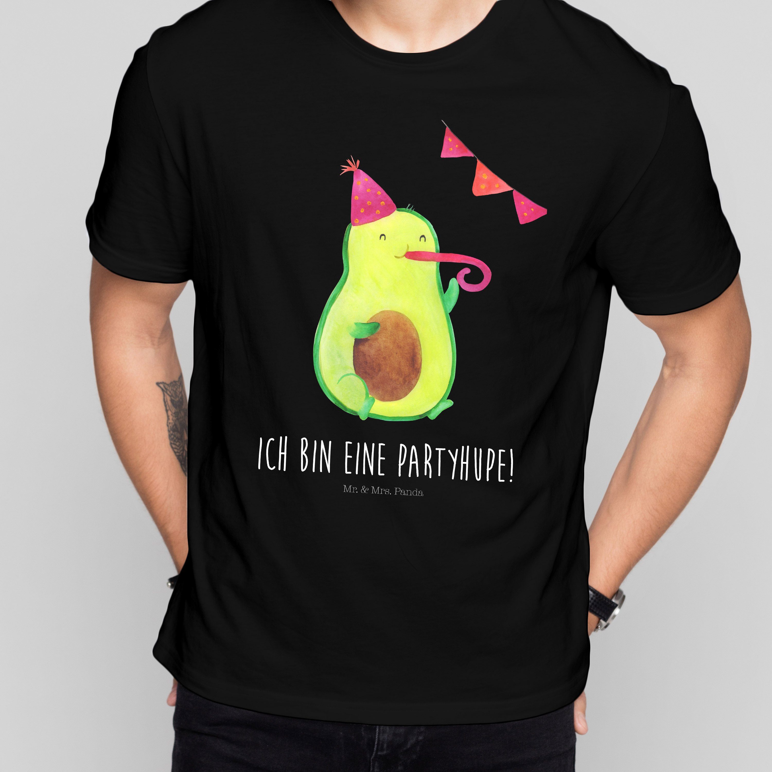 T-Shirt Avocado Partyhupe - Schwarz - Shirt, T-Shirt (1-tlg)