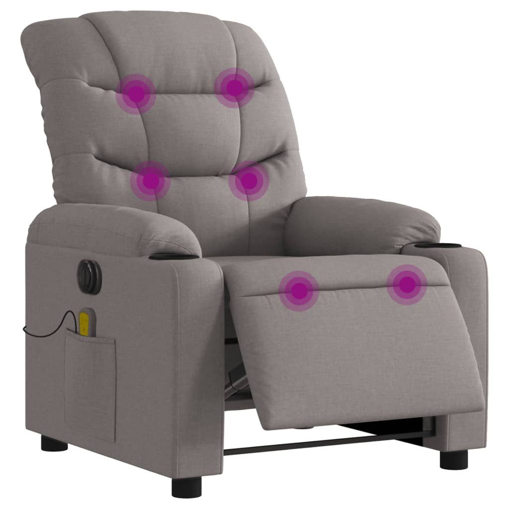 vidaXL Sessel Massagesessel Elektrisch Taupe Stoff günstig online kaufen