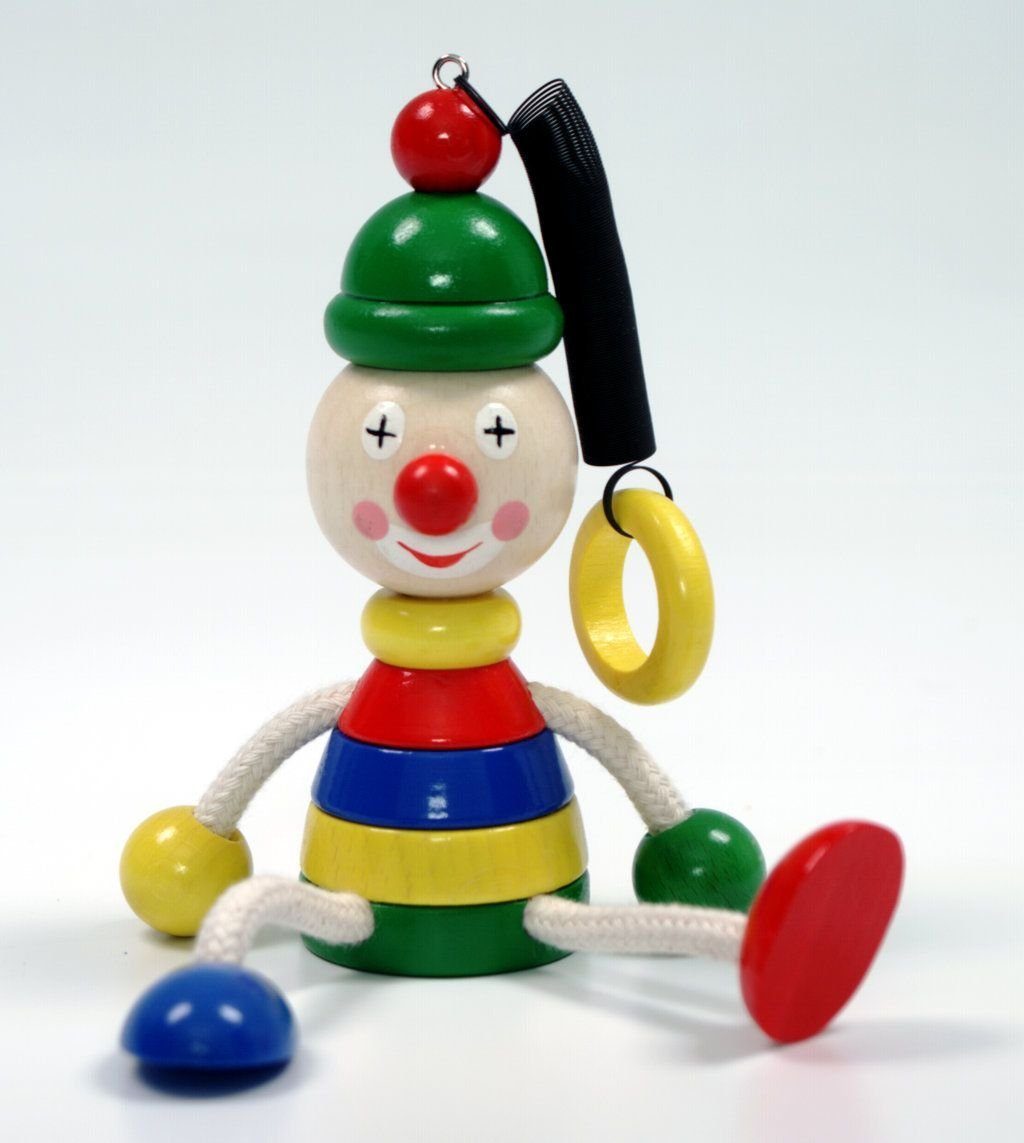 HESS SPIELZEUG Lernspielzeug Holzspielzeug Schwingfigur Clown BxLxH 100x70x140mm NEU