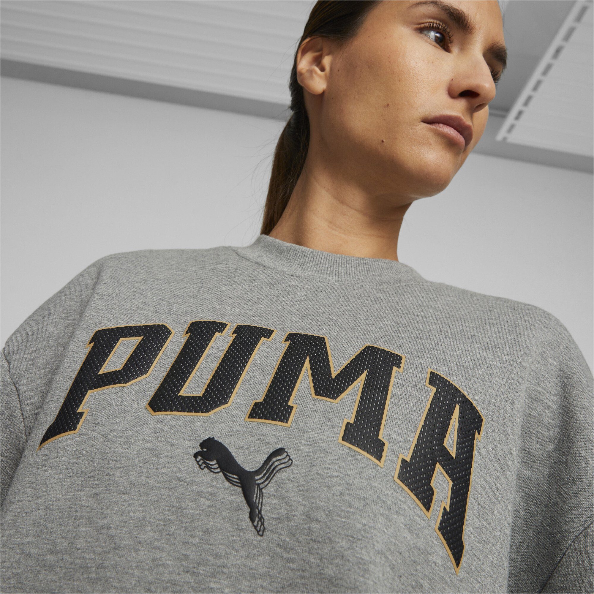 PUMA Trainingspullover Basketball Gold Damen Standard Sweatshirt