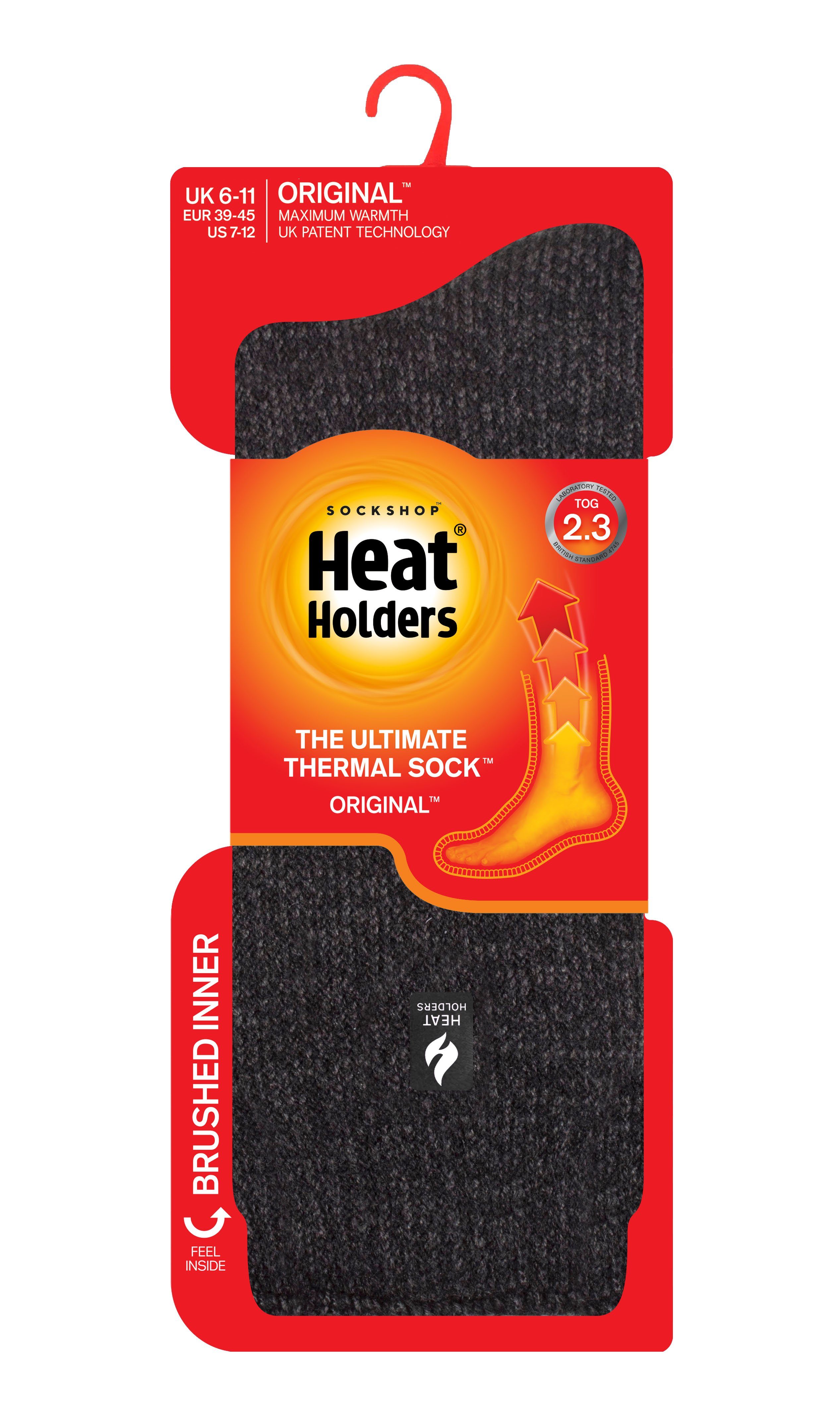 Herren Pack 2er Heat Thermosocken Holders Original (2er Pack) charcoal