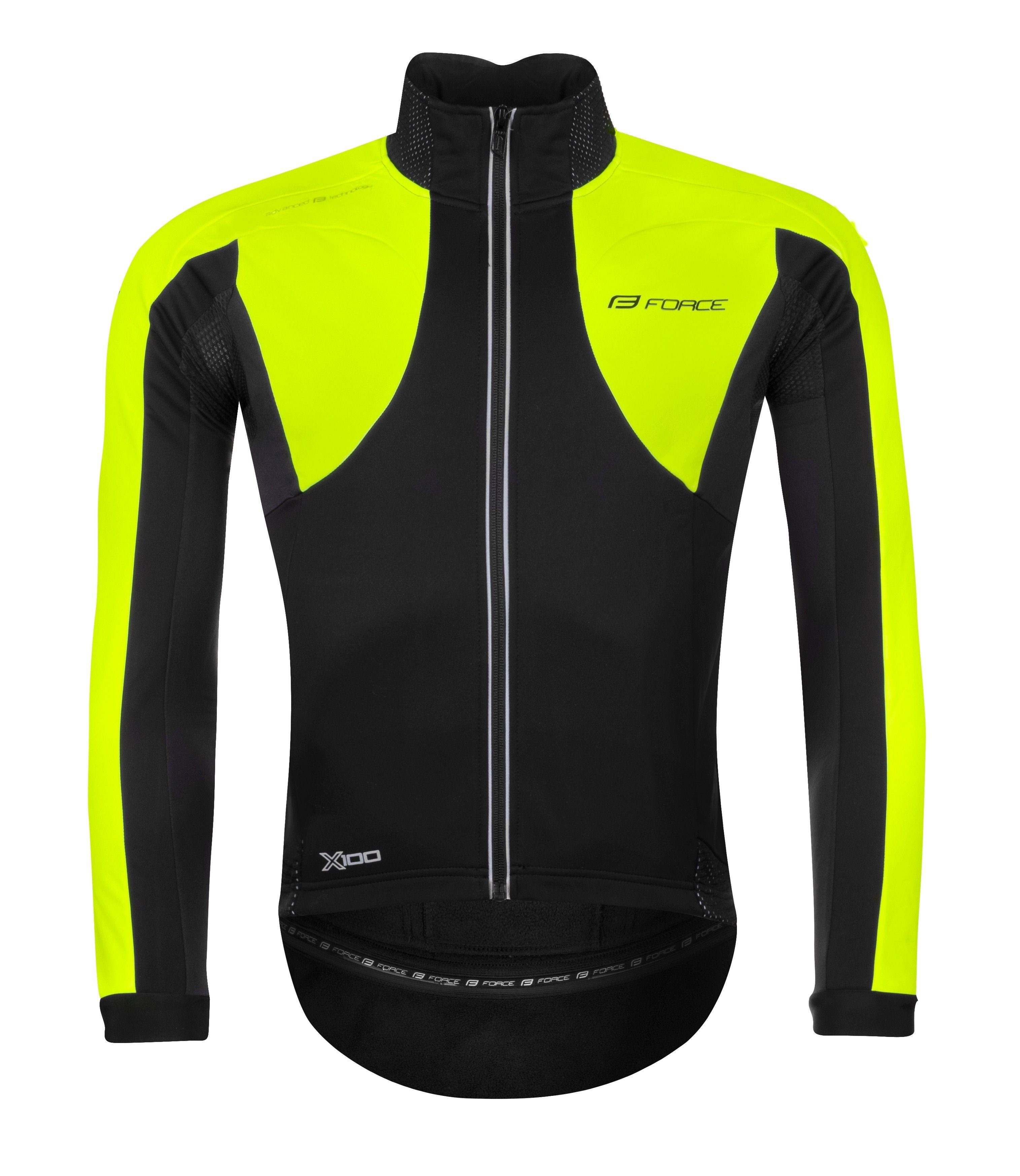 FORCE Fahrradjacke Jacke FORCE X100 winter schwarz gelb 0 °C bis +10 °C %%% *