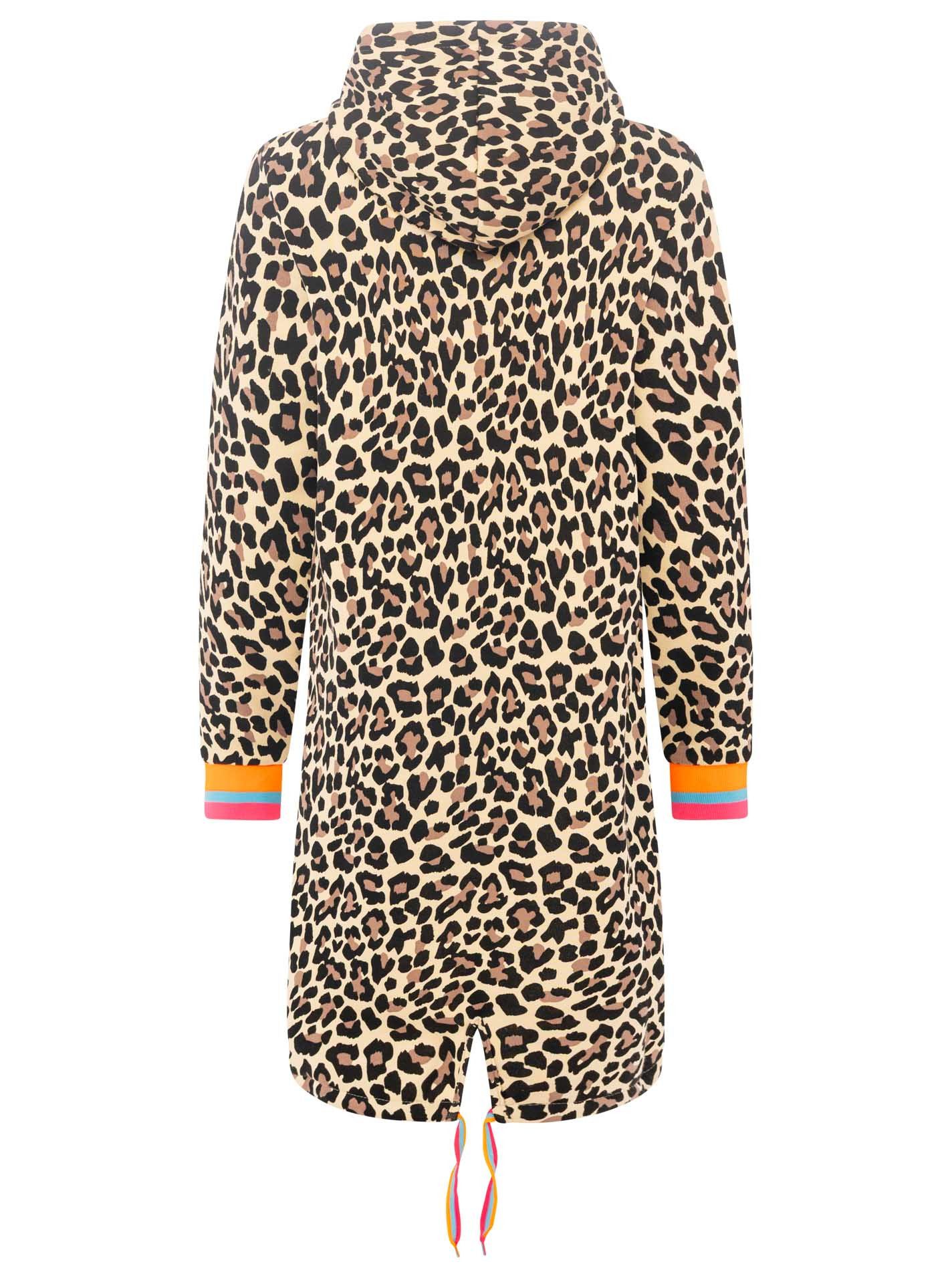 Zwillingsherz Jerseymantel "Leo allover Neon Kante" mit Kapuze und Taschen, Neondetails – Bild 5 von 5