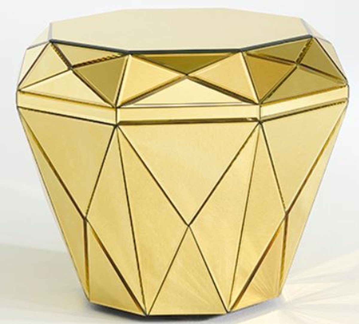 Casa Padrino Beistelltisch Luxus Spiegelglas Beistelltisch / Hocker Gold 55 x 55 x H. 45 cm - Designermöbel