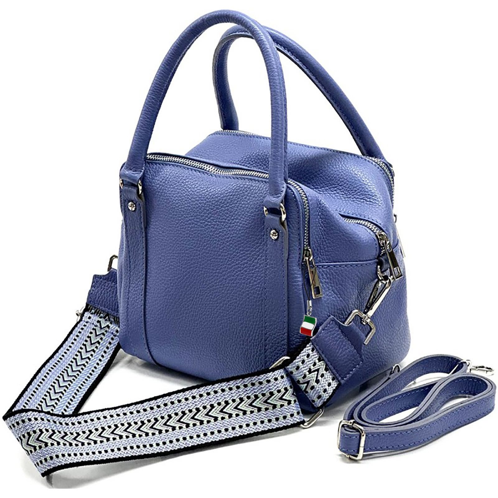FLORENCE Umhängetasche Florence Umhängetasche Citytasche (Umhängetasche), Damen, Jugend Umhängetasche, Citytasche Leder, blau ca. 22cm x 20cm
