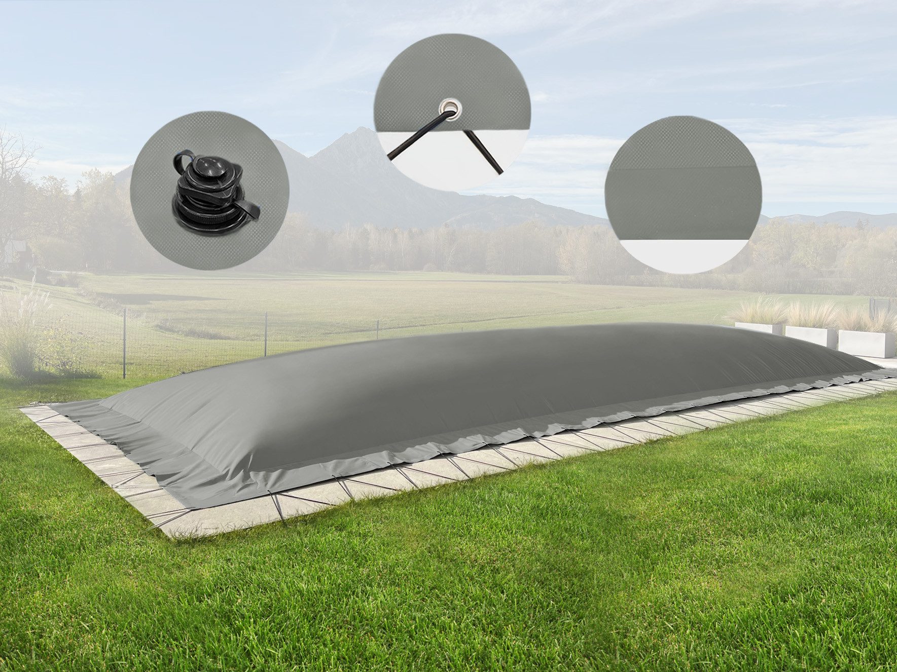 AirDeluxe Pool-Abdeckplane (Profi-Qualität) Rechteckige aufblasbare Poolpla günstig online kaufen