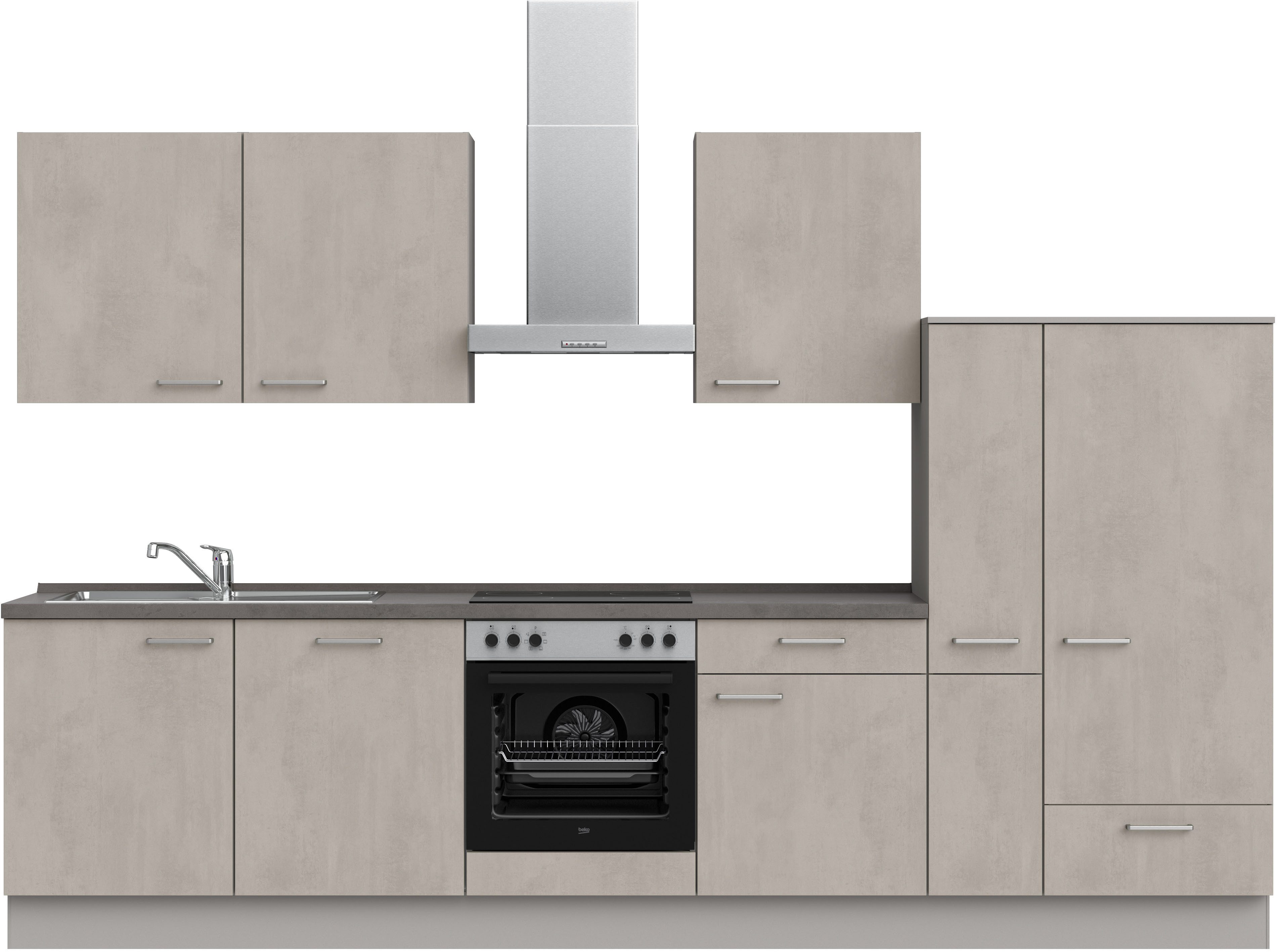 nobilia® Küchenzeile "Riva I", NEU: individuell anpassbar mit gratis Profi-Beratung, vormontiert, Breite 330 cm, Ausrichtung wählbar, wahlw. mit E-Geräten