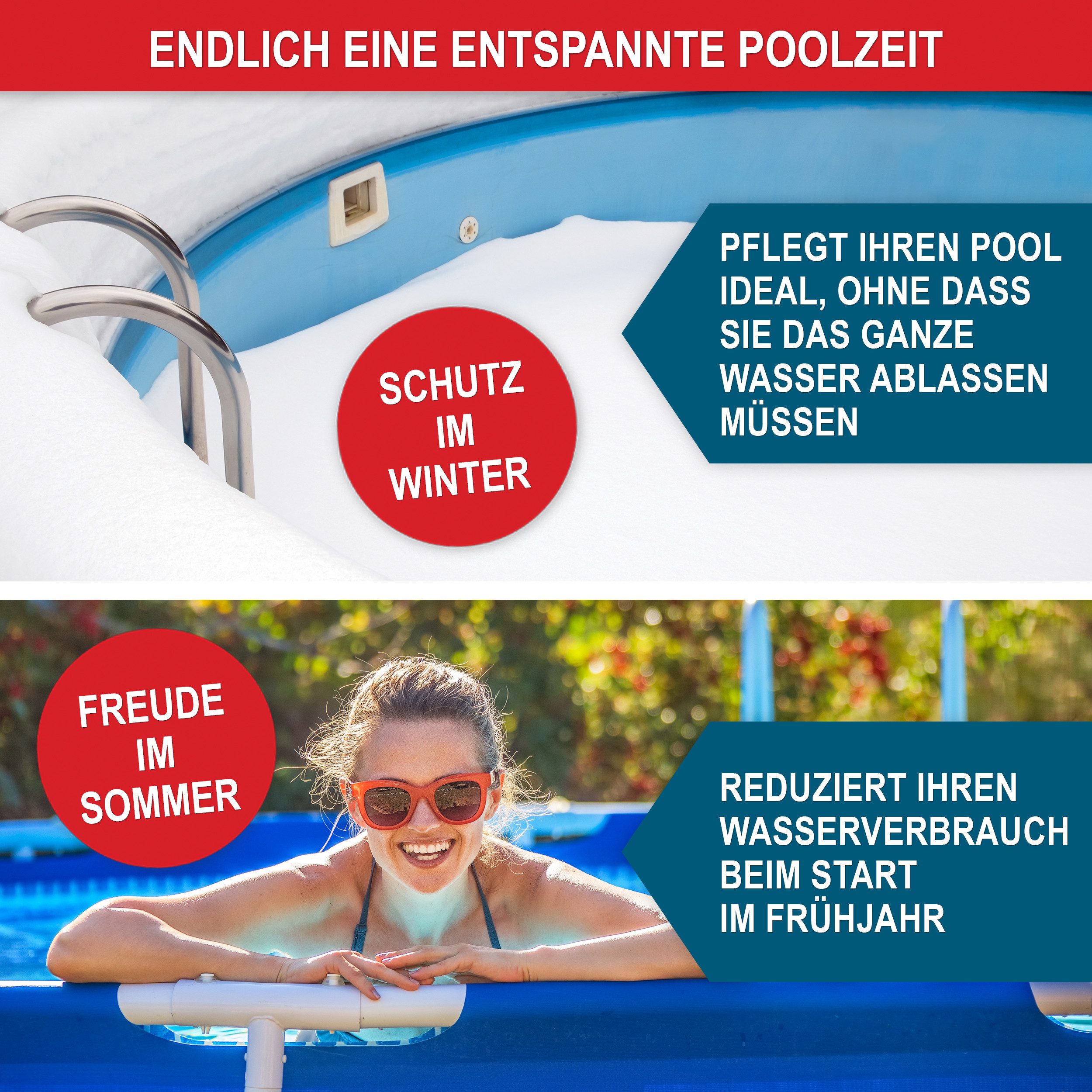Onbest Poolpflege Pool Winterschutz gegen Algen, Schmutz, Ablagerungen, 3 Liter, 5 Liter, Made in Germany – Bild 5 von 5