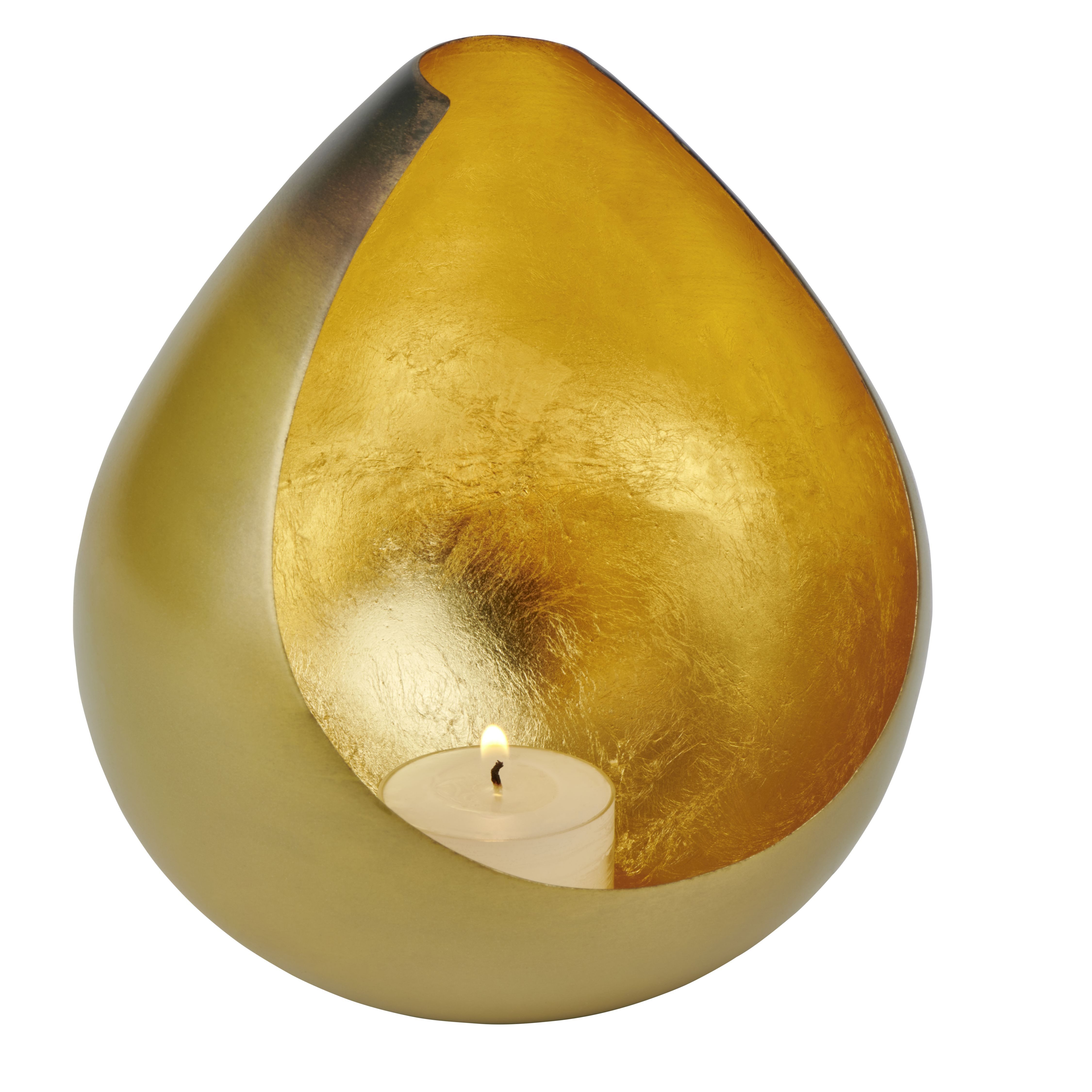 Lambert Windlicht Cadis Windlicht Eisen bronze, innen gold H 15,5