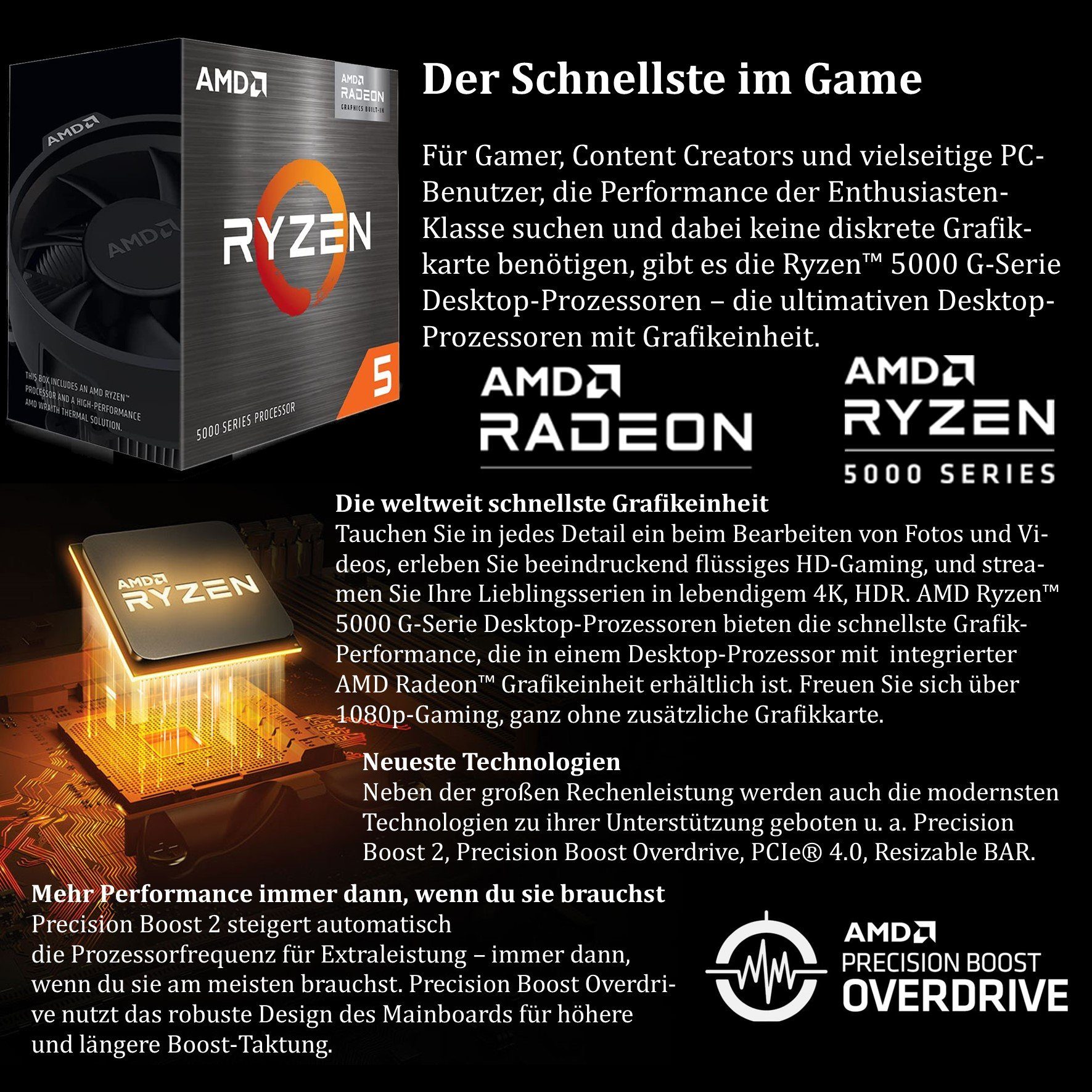 Meinpc AMD Ryzen 5 Gaming Set mit 27" und Tastatur Maus Set Gaming-PC-Komplettsystem (27", AMD Ryzen 7 5600GT, 16 GB RAM, 512 GB SSD, Windows 11 Pro - RGB - WiFi)