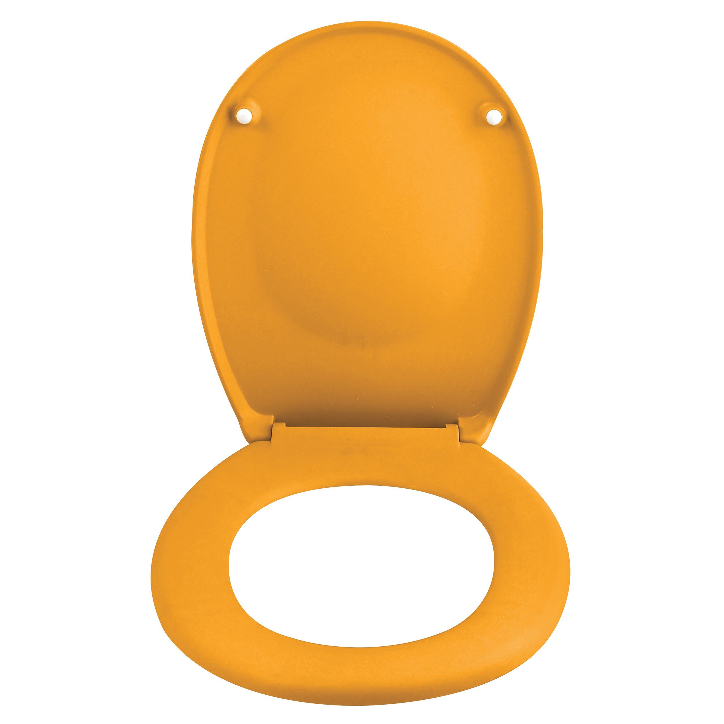 spirella WC-Sitz NEELA, Premium Toilettendeckel aus leichtem Duroplast Kunststoff, hohe Stabilität, langlebig, bruchsicher, Soft Close Absenkautomatik, oval, neue Trendfarben in angesagter matt Optik, gelb