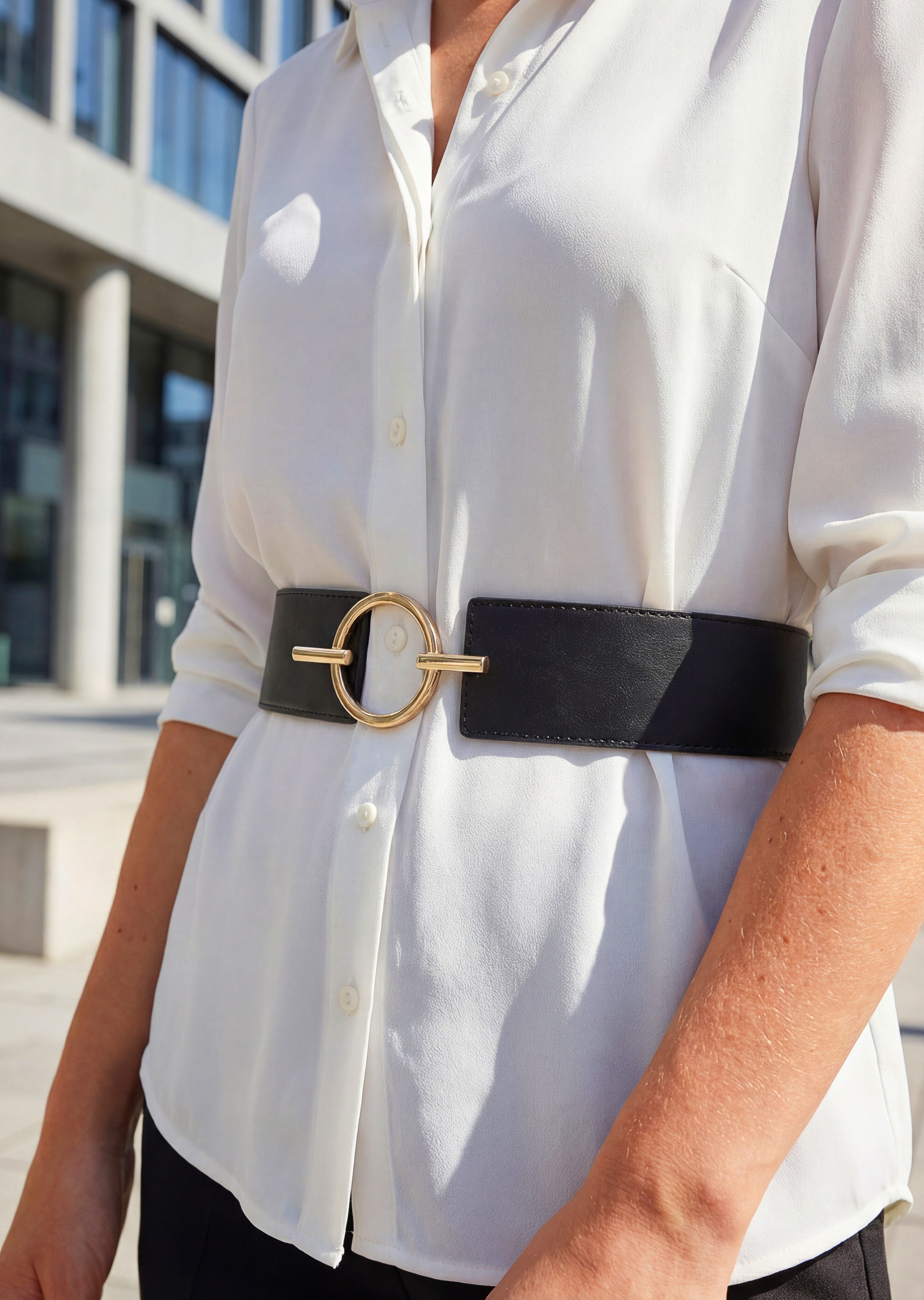 LASCANA Taillengürtel Stretchgürtel mit Ring-Detail, Bauchgürtel, Shaping-E günstig online kaufen