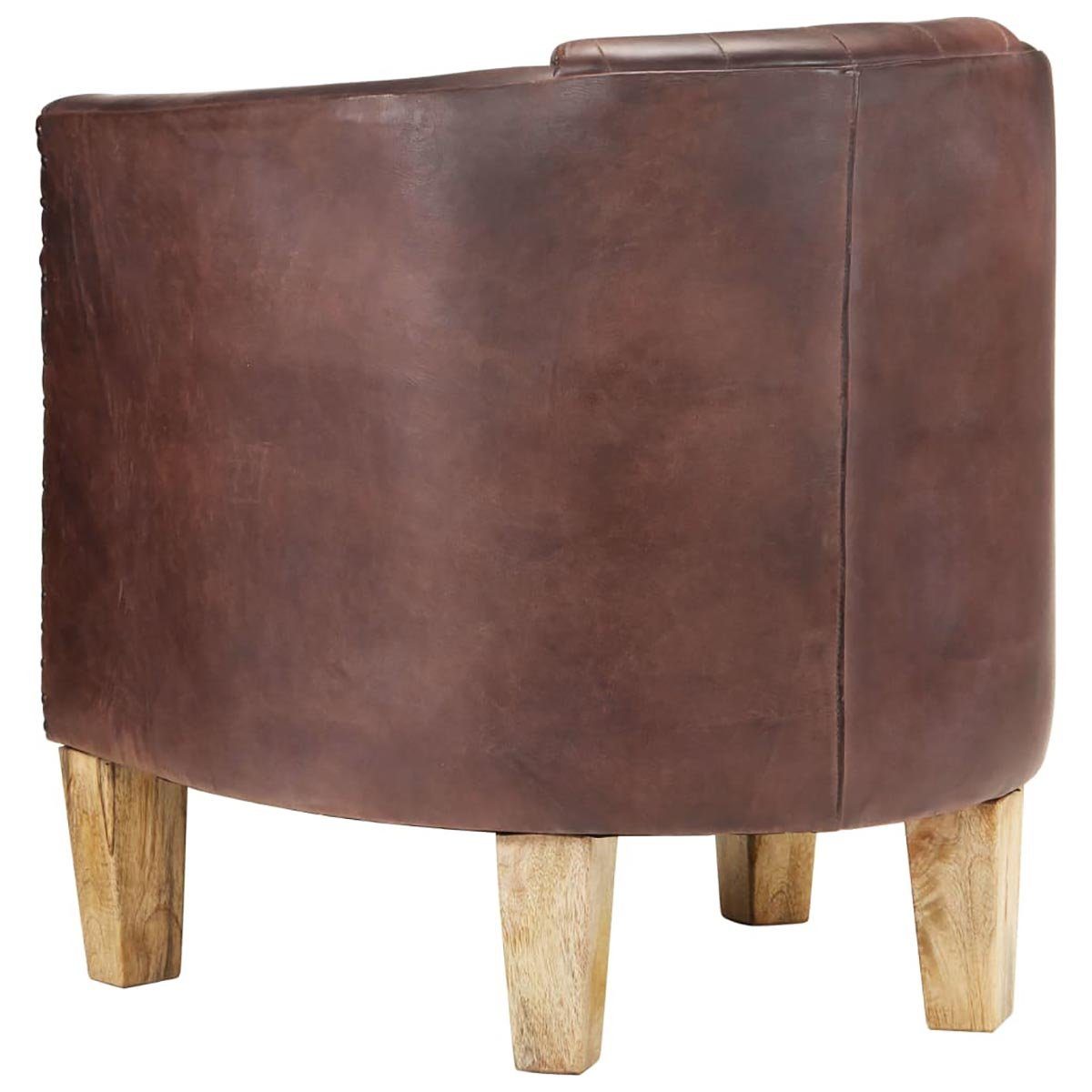 mit Tub Design Distressed Brown Chair stilvollem Echtleder DOTMALL Stuhl