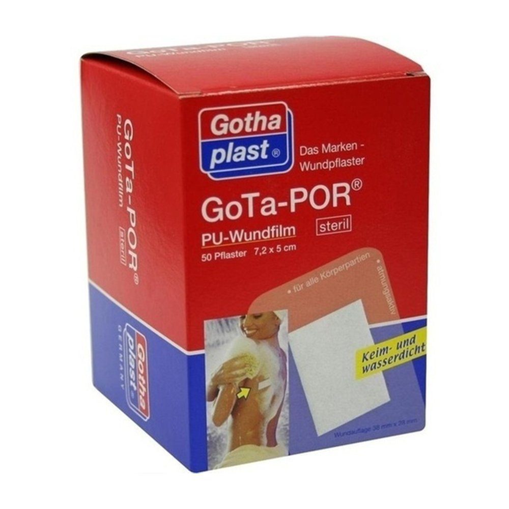 Gothaplast GmbH Wundpflaster GOTA-POR PU Wundfilm 7,2x5 cm steril Pflaster, 50 Stück (50 St., 50x PU Wundfilm 7,2x5 cm steril Pflaster), 50x Wundfilm sterile Pflaster 5x7,2cm