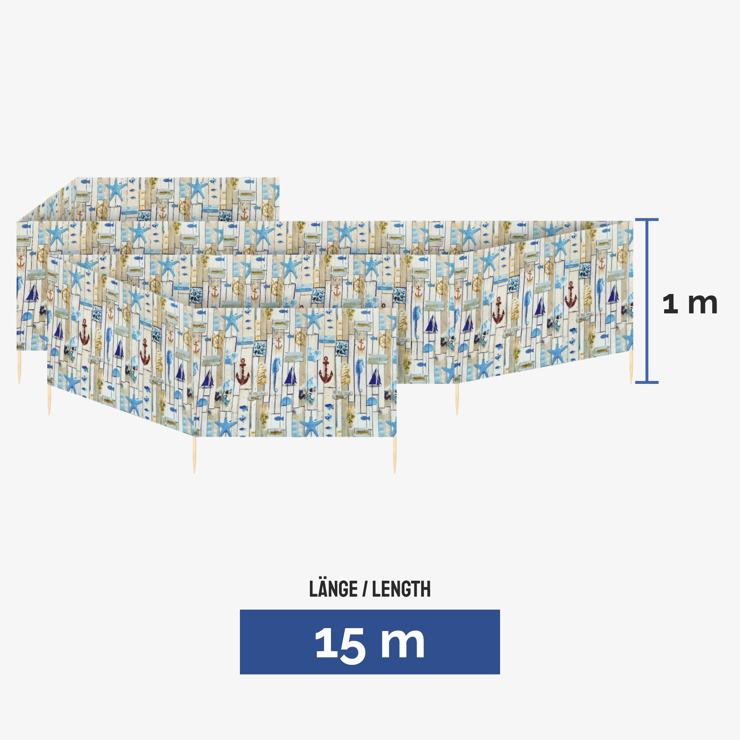 Ladeheid Windschutz Strand Sichtschutz 15m LAEX001 günstig online kaufen