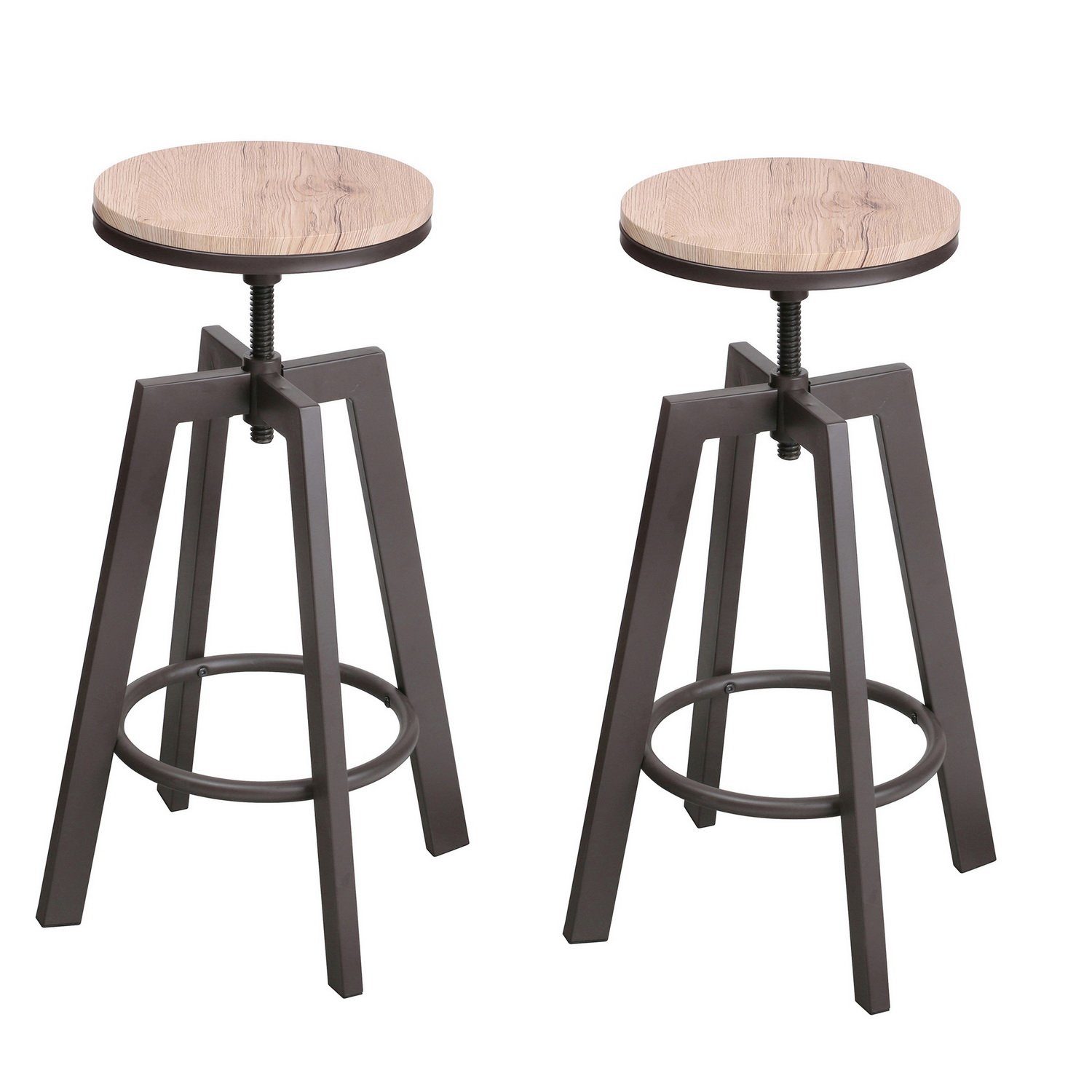 Urban Living Barhocker Barstuhl-Set höhenverstellbare Bar-Hocker Dreh-Stuhl (2er Hockerset Dreh-Hocker), mit Drehmechanismus bis 120 Kg belastbar