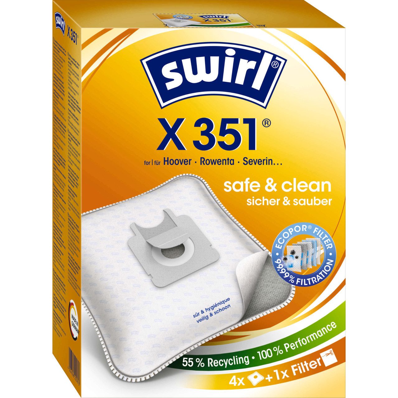 Swirl Пылесборники Swirl X 351 EcoPor Пылесборники 4 Staubbeutel