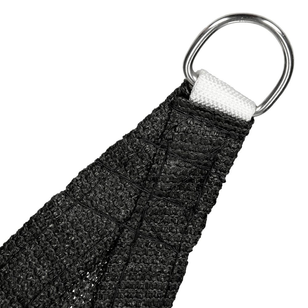 ECD Germany Sonnensegel Schattenspender für Terrasse 100% HDPE mit UV Schutz, Wettersegel 3,6x3,6m Dreieckig Anthrazit wasserabweisend&atmungsaktiv