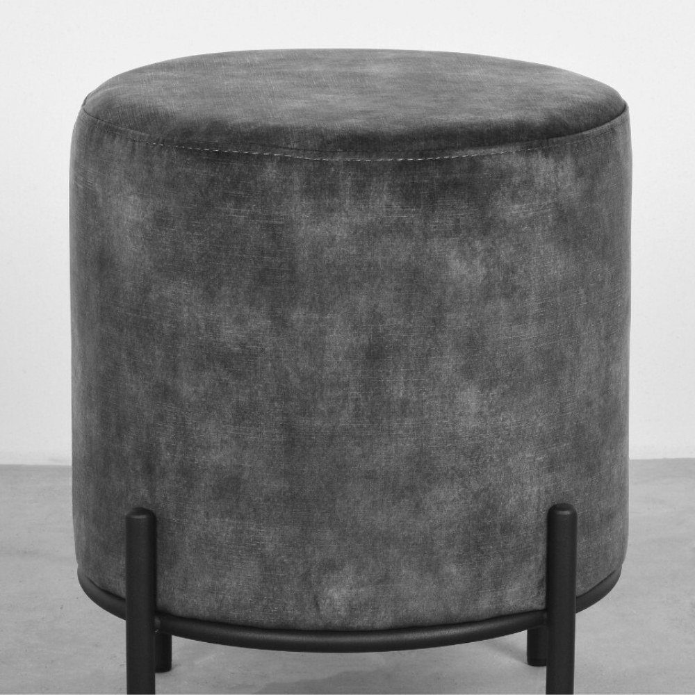 RINGO-Living Stuhl Hocker Healani in 480x410mm, Möbel aus Anthrazit Velours