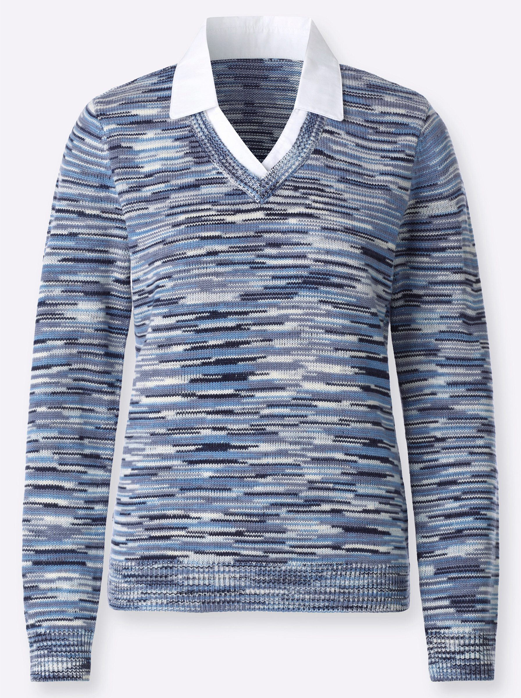 Strickpullover 2-in-1-Pullover Langarm Jersey