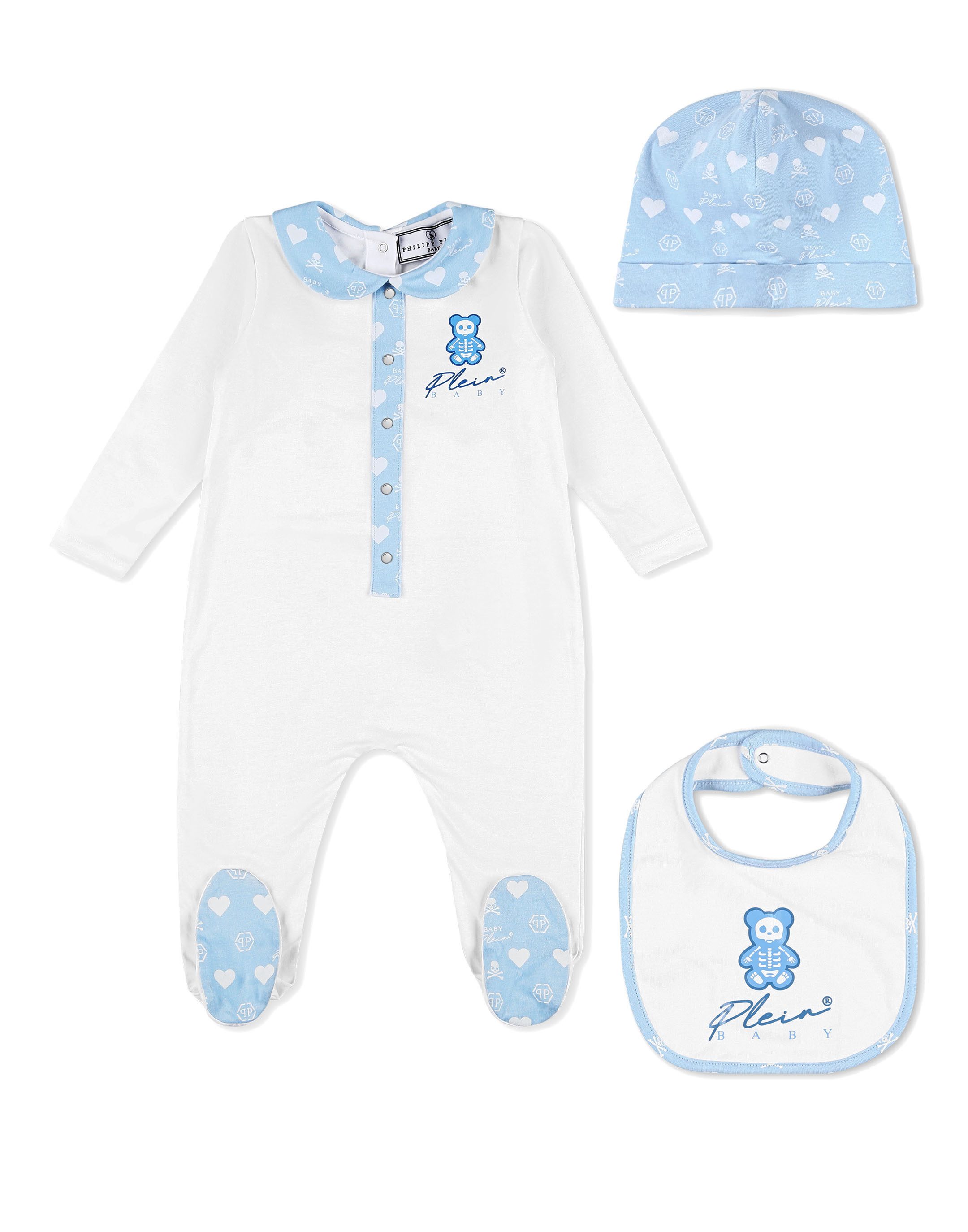 PHILIPP PLEIN Kinderanzug Body/Mütze/Lätzchen