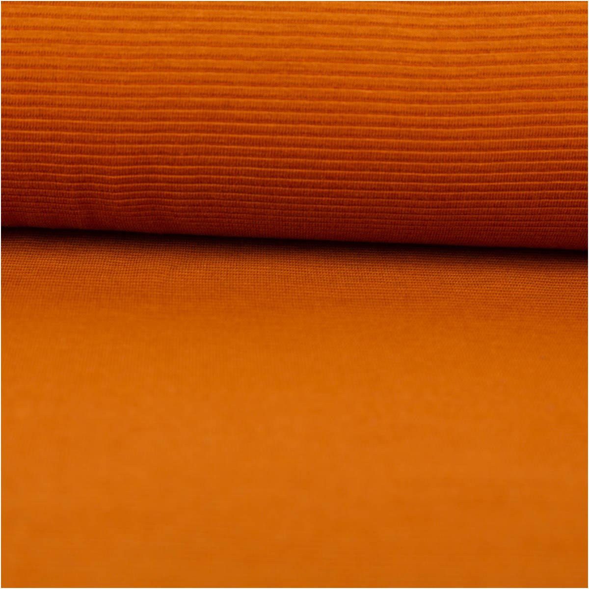 SCHÖNER LEBEN. Stoff Jersey Stoff Rippjersey Ottoman uni karamell 1,50m Breite, allergikergeeignet