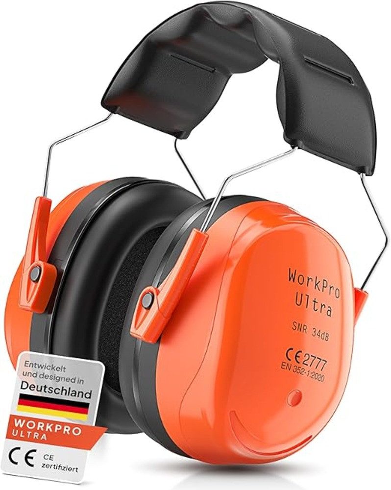 Senner Kapselgehörschutz WorkPro Ultra, Gehörschutz für Arbeit & Freizeit – Größenverstellbar, (Hochwertige Lärmschutz Kopfhörer mit SNR von 33-34 dB), Unisex Ohrenschützer