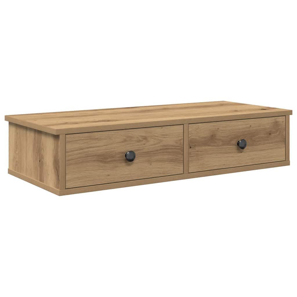 vidaXL Regal Wandregal mit Schubladen Artisan-Eiche 80x31x17cm Holzwerkstof günstig online kaufen