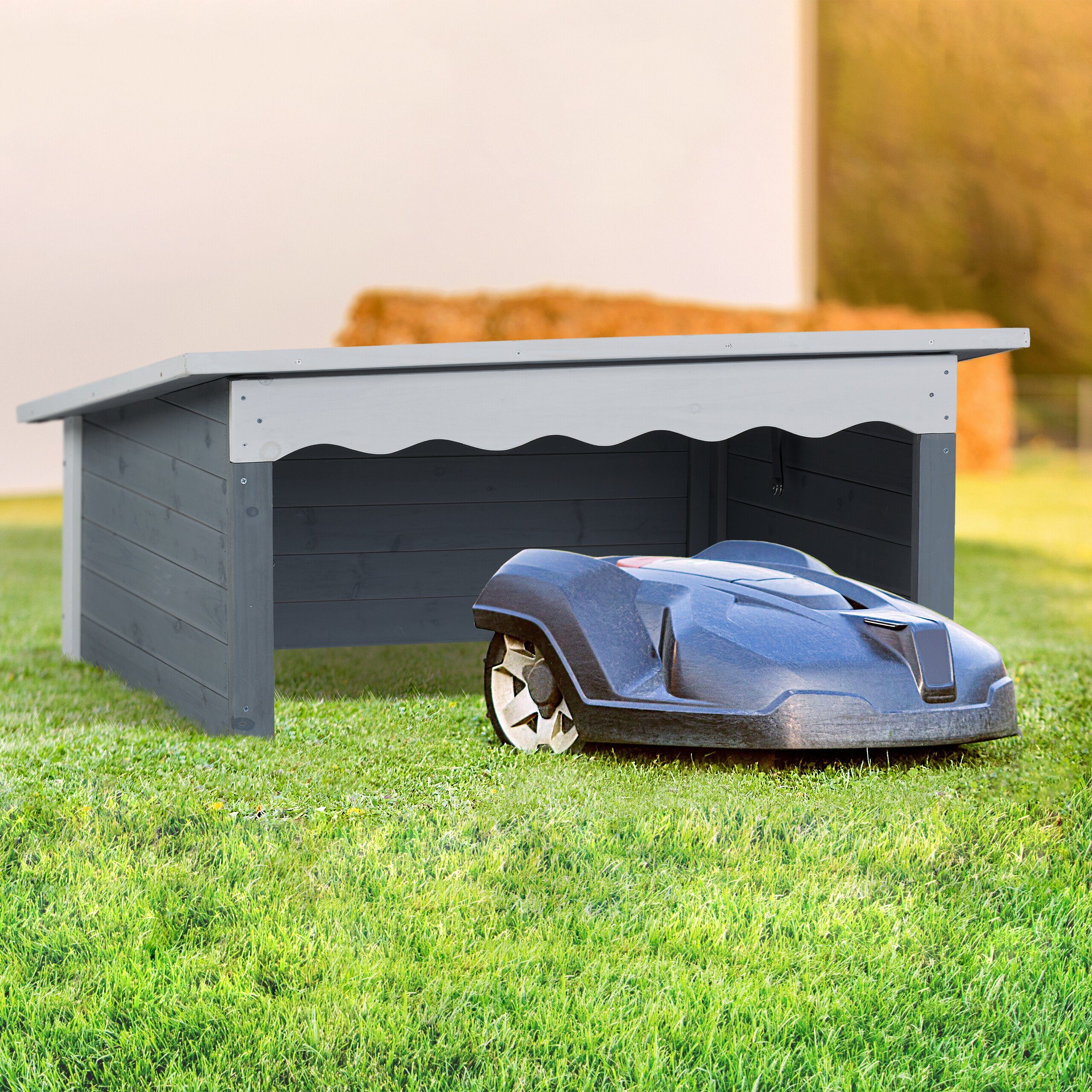 relaxdays Mähroboter-Garage Holz, BxTxH: 108x82x46 cm günstig online kaufen