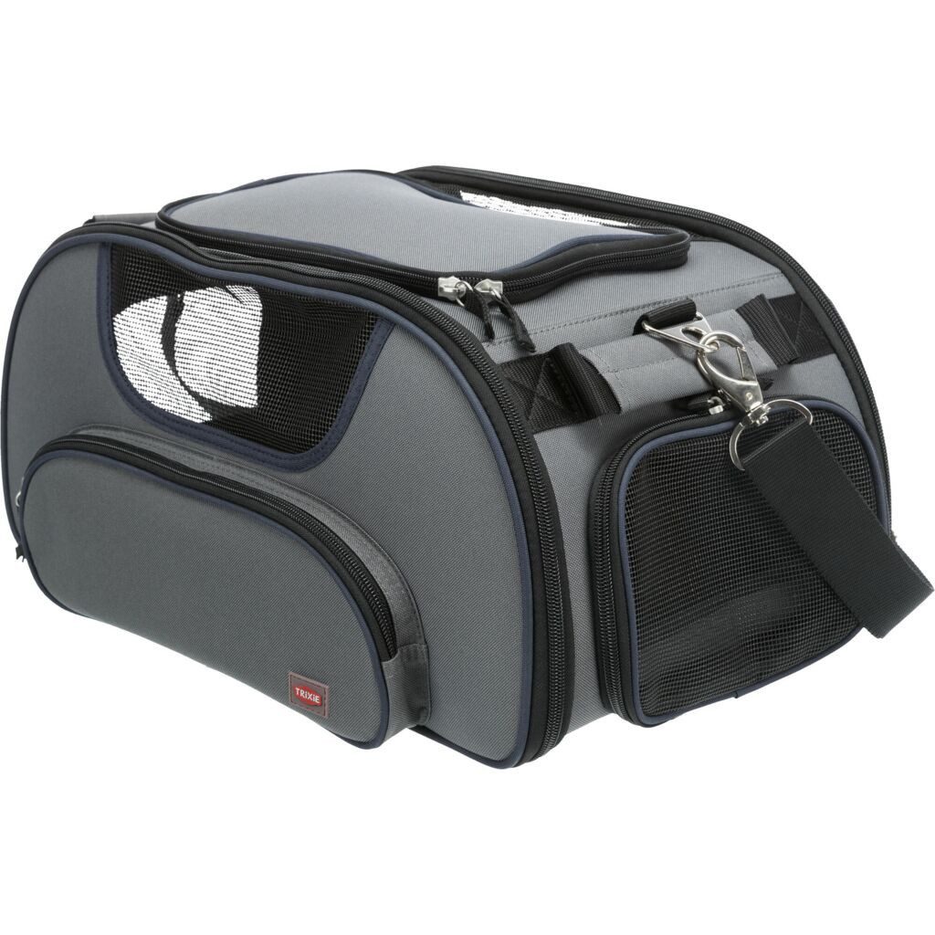 TRIXIE Tiertransporttasche Airline Tasche Wings - grau/blau - 28 × 23 × 46 cm