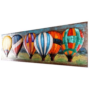 Home4Living Metallbild Wandbild Metallbild Balloon140 x 60 3D-Effekt Unikat, Heißluftballons, 3D