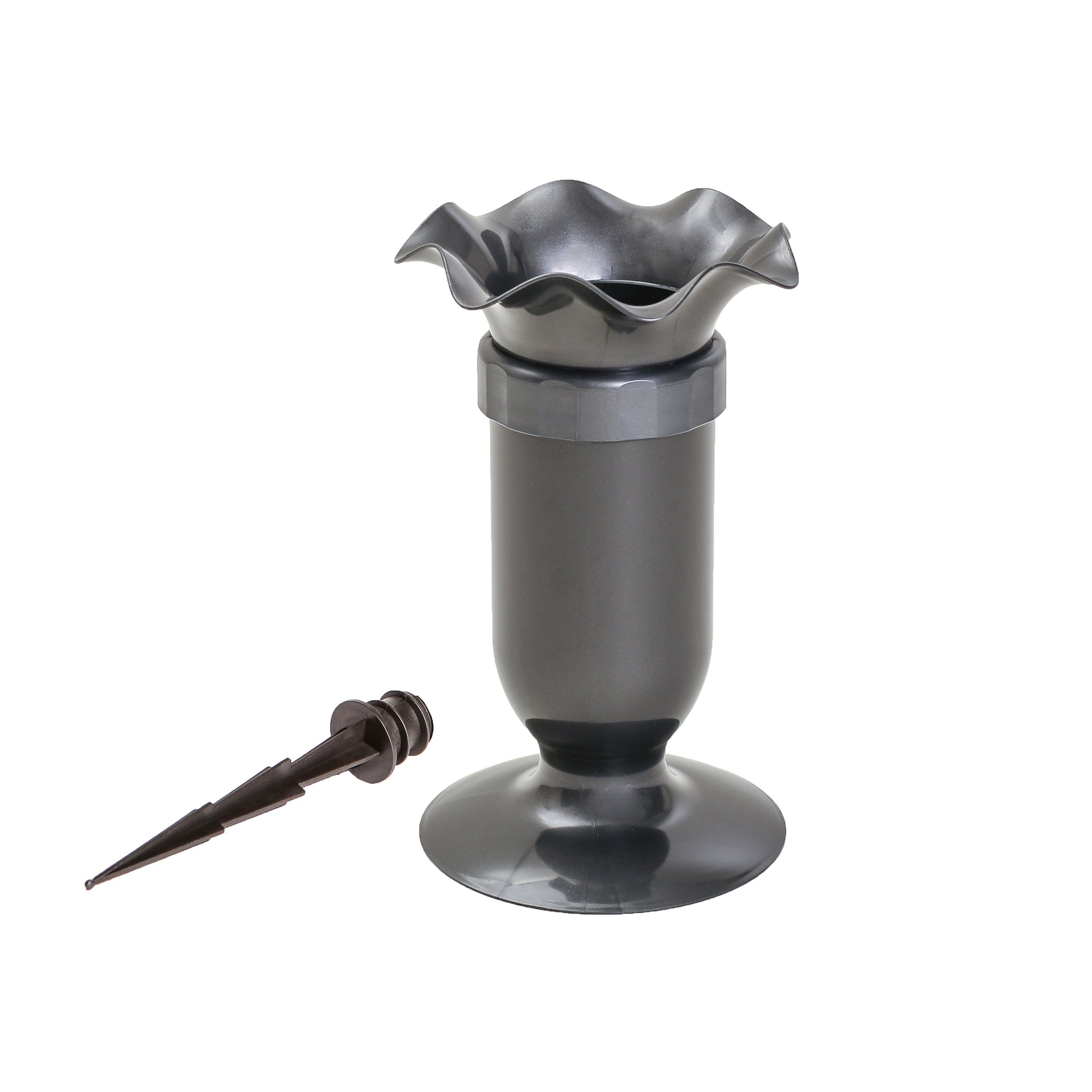 WIBO Kunststofftechnik GmbH Dekovase Grabvase VARIO, anthrazit, H 27-37 cm