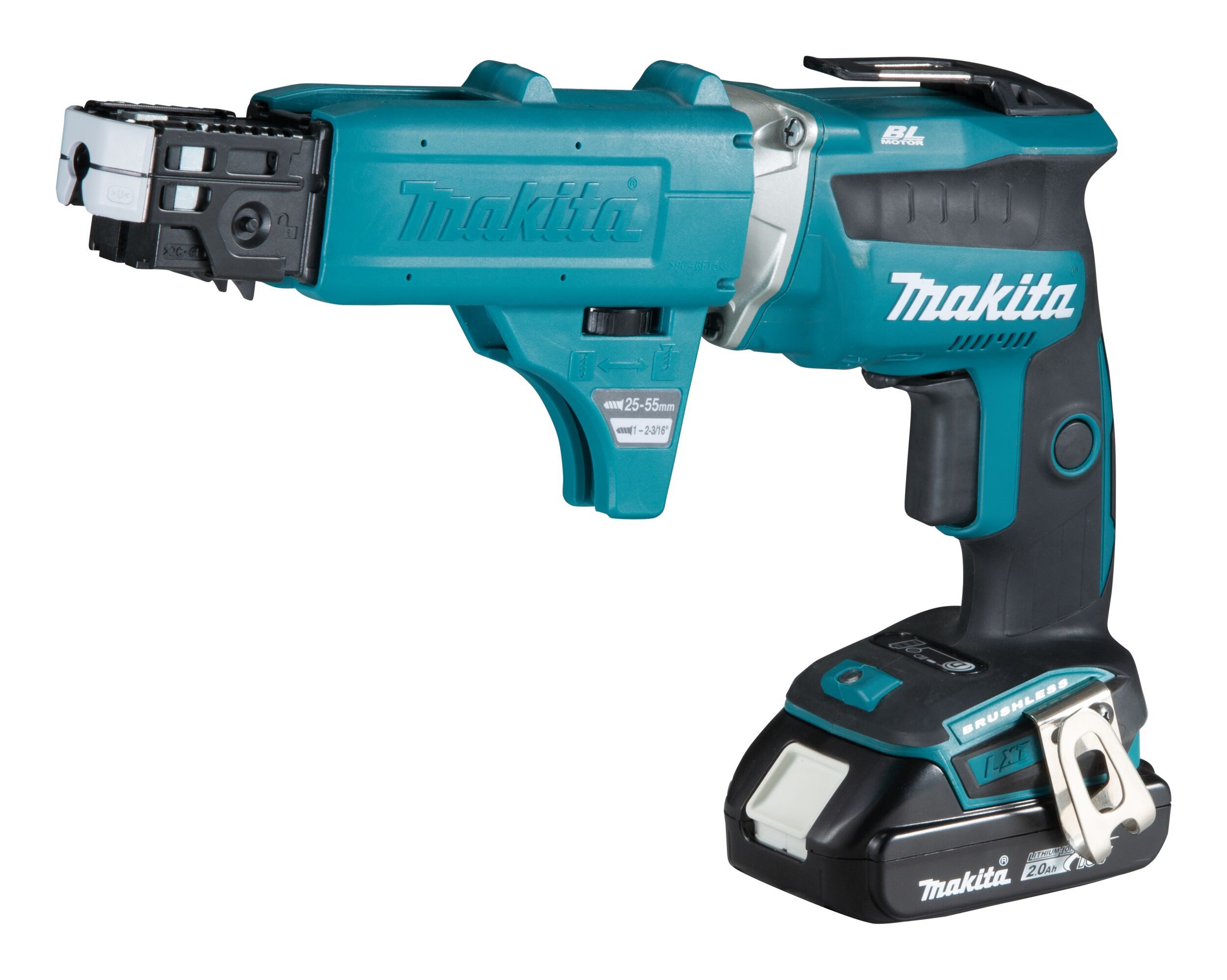 Makita Akku-Trockenbauschrauber, 4000 U/min, Schnellbauschrauber 18V, DFS452AJX2, 2 x 2 Ah Li-Ion in MAKPAC 2