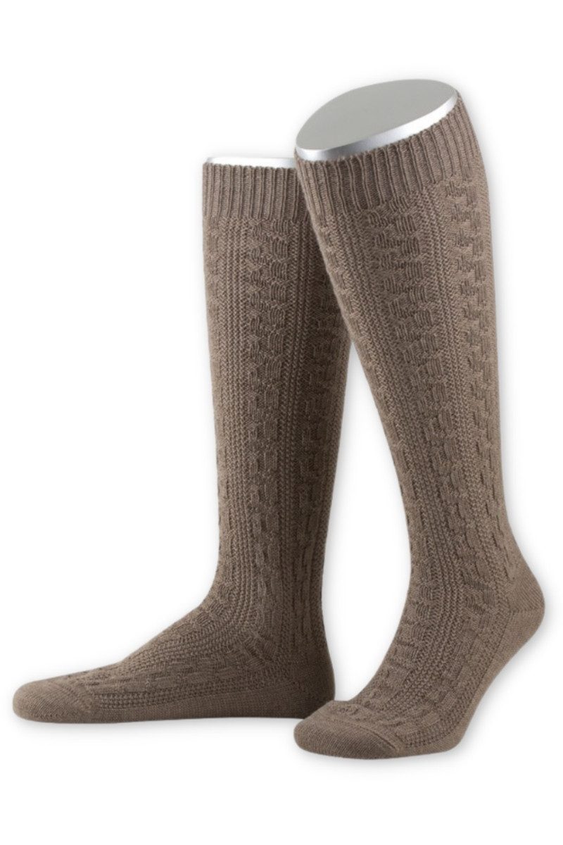 Lusana Trachtensocken Trachten Kniestrümpfe - L340 - jägeroliv, stahlblau, trachtenbraun