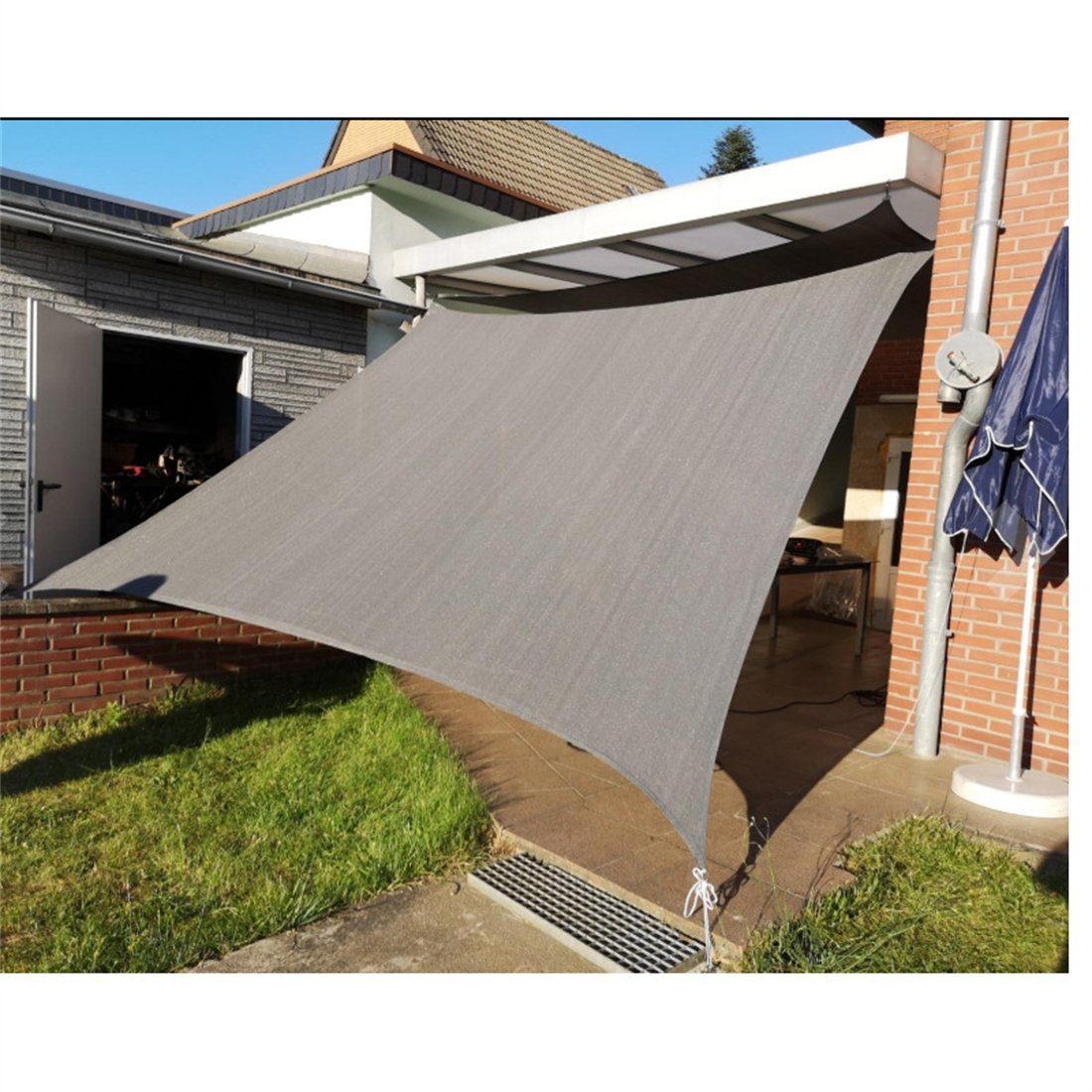Khaki Sonnensegel 2x1.8m HDPE Stabilisator UV Wetterbeständig 100% Schutz YOOdy~ Sonnensegel