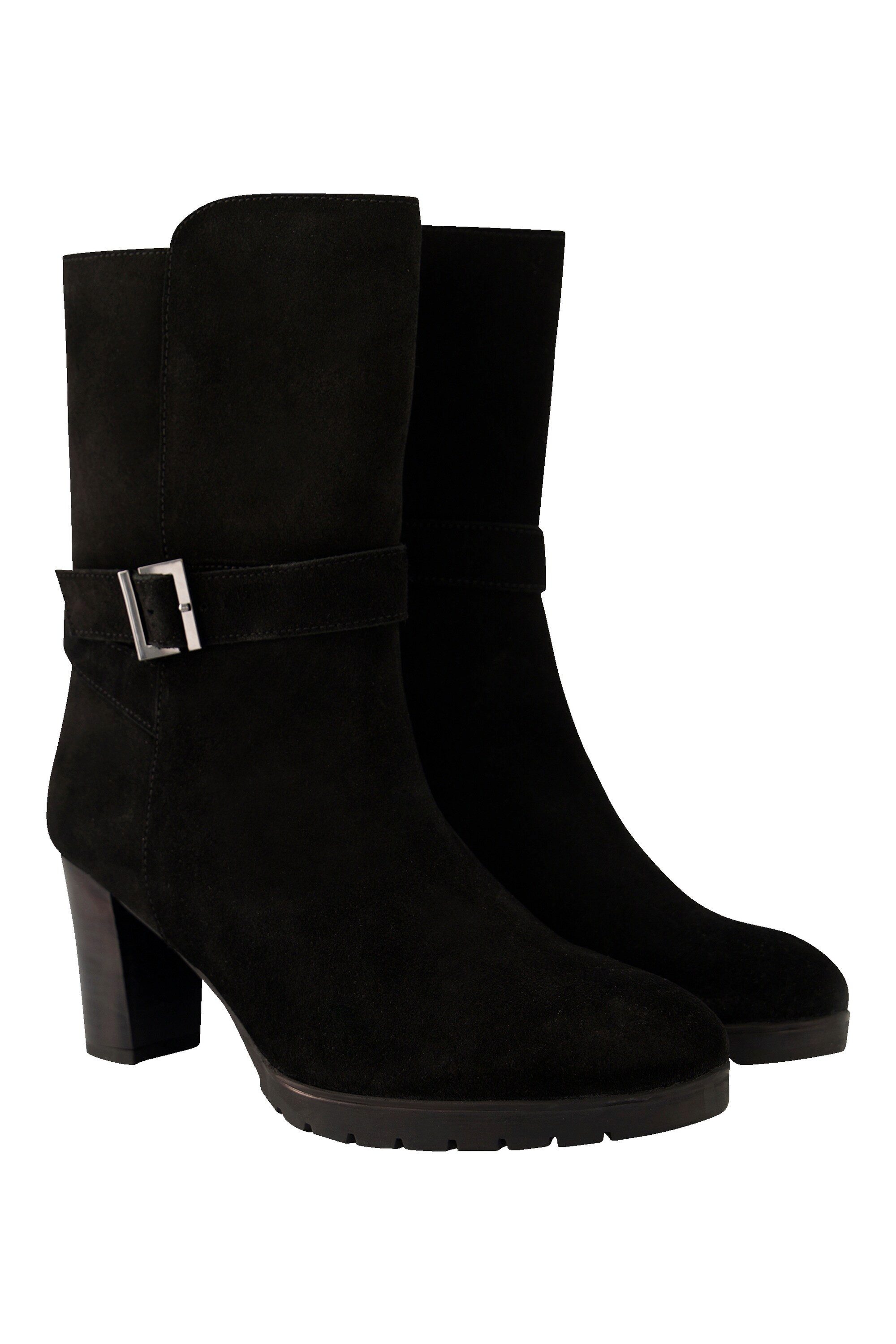 Ulla Popken Leder-Stiefeletten Schnalle Wechselfußbett Weite H Stiefel günstig online kaufen