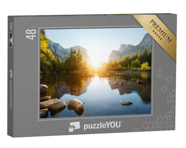 puzzleYOU Puzzle Sonnenaufgang im Yosemite-Tal, Kalifornien, USA, 48 Puzzleteile, puzzleYOU-Kollektionen Kalifornien, Sonnenaufgang