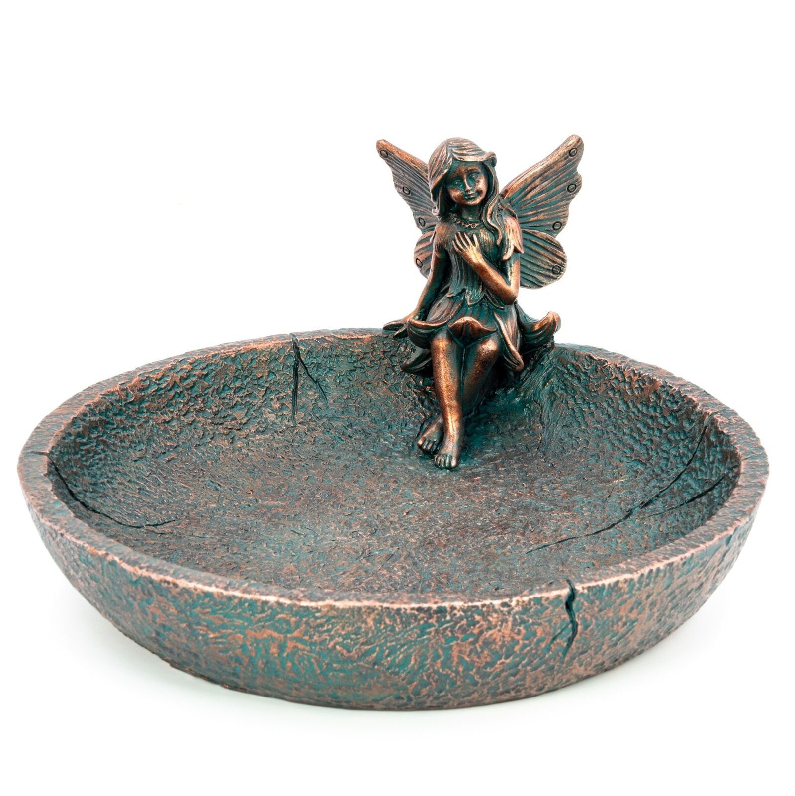 Vogeltränke mit Feen-Figur
