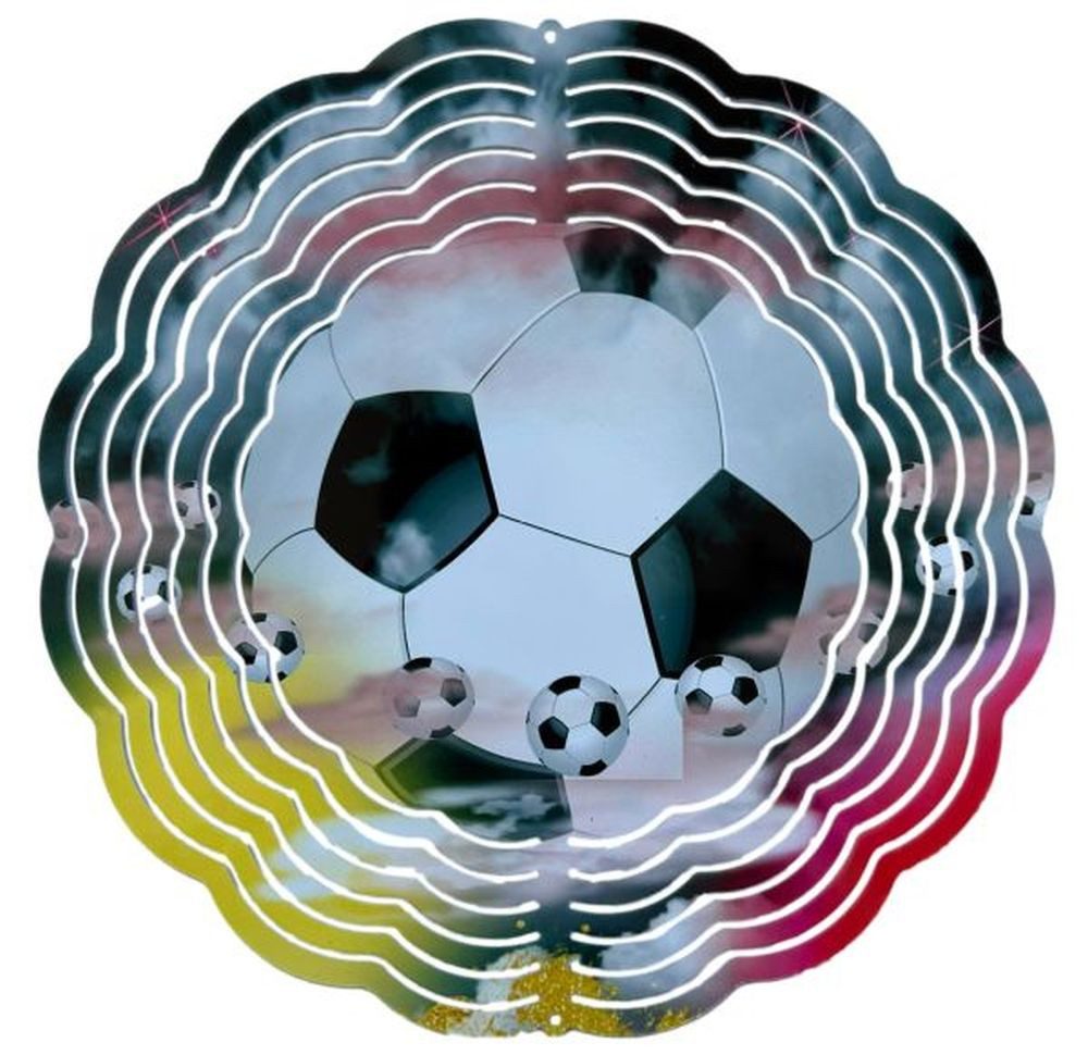 Ladreas Windspiel Edelstahl 3D Windspiel Windspinner 20cm Fußball WI27