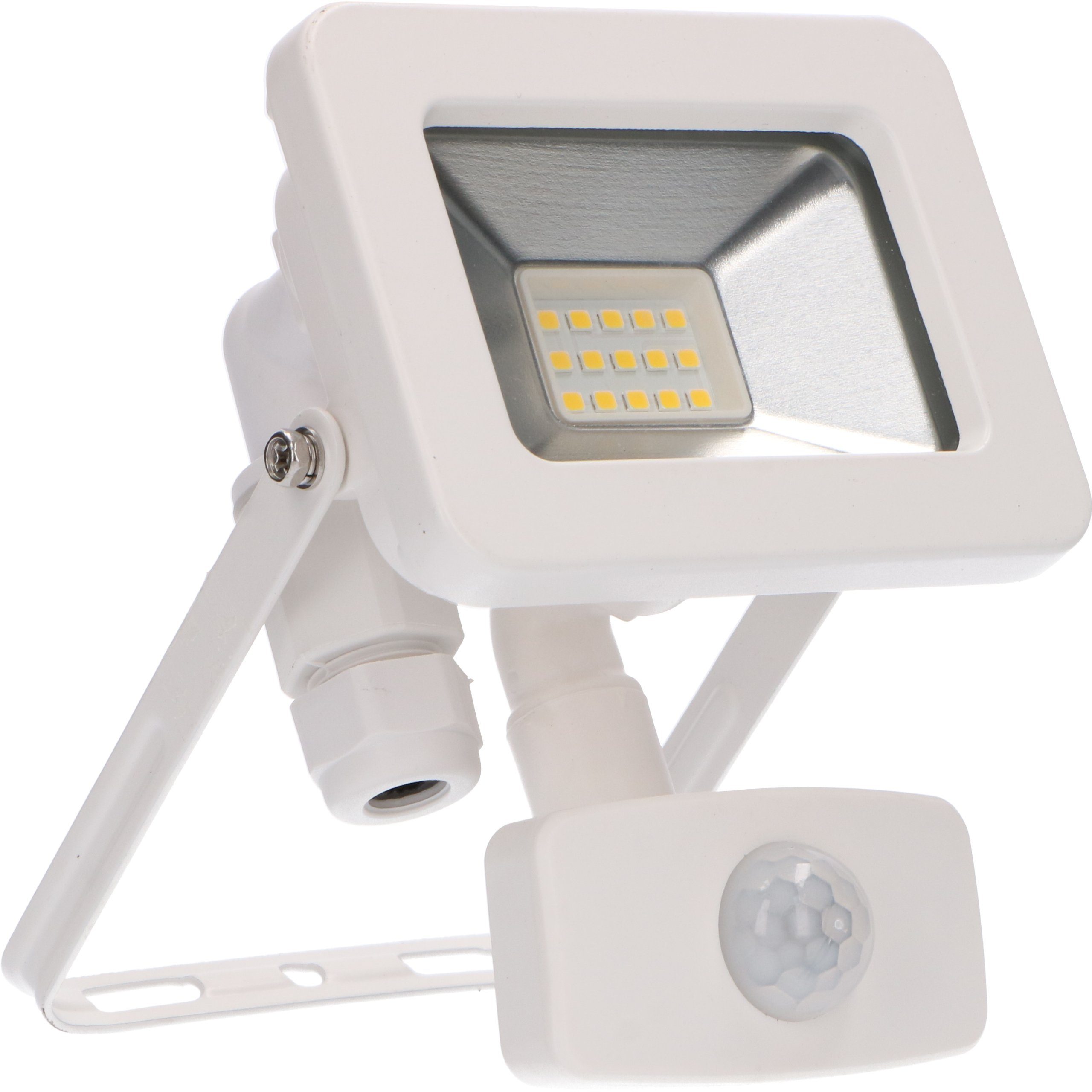 10 Bewegungsmelder LED, IP44 0310711 neutralweiß Watt mit weiß Flutlichtstrahler LED LED's LED-Außenstrahler, light
