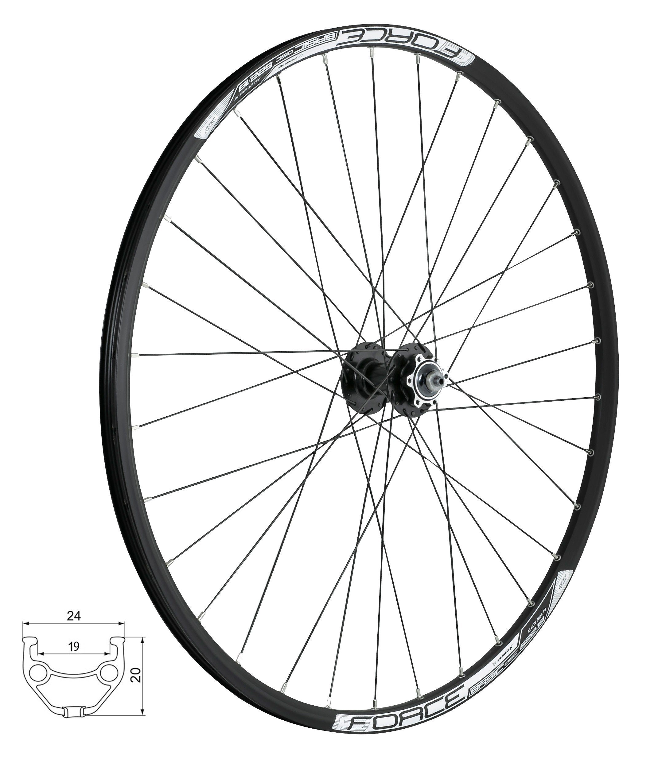 Fahrrad-Laufrad Vorderrad 28/29"FORCE BASIC DISC 622x19 804342-6b32sh