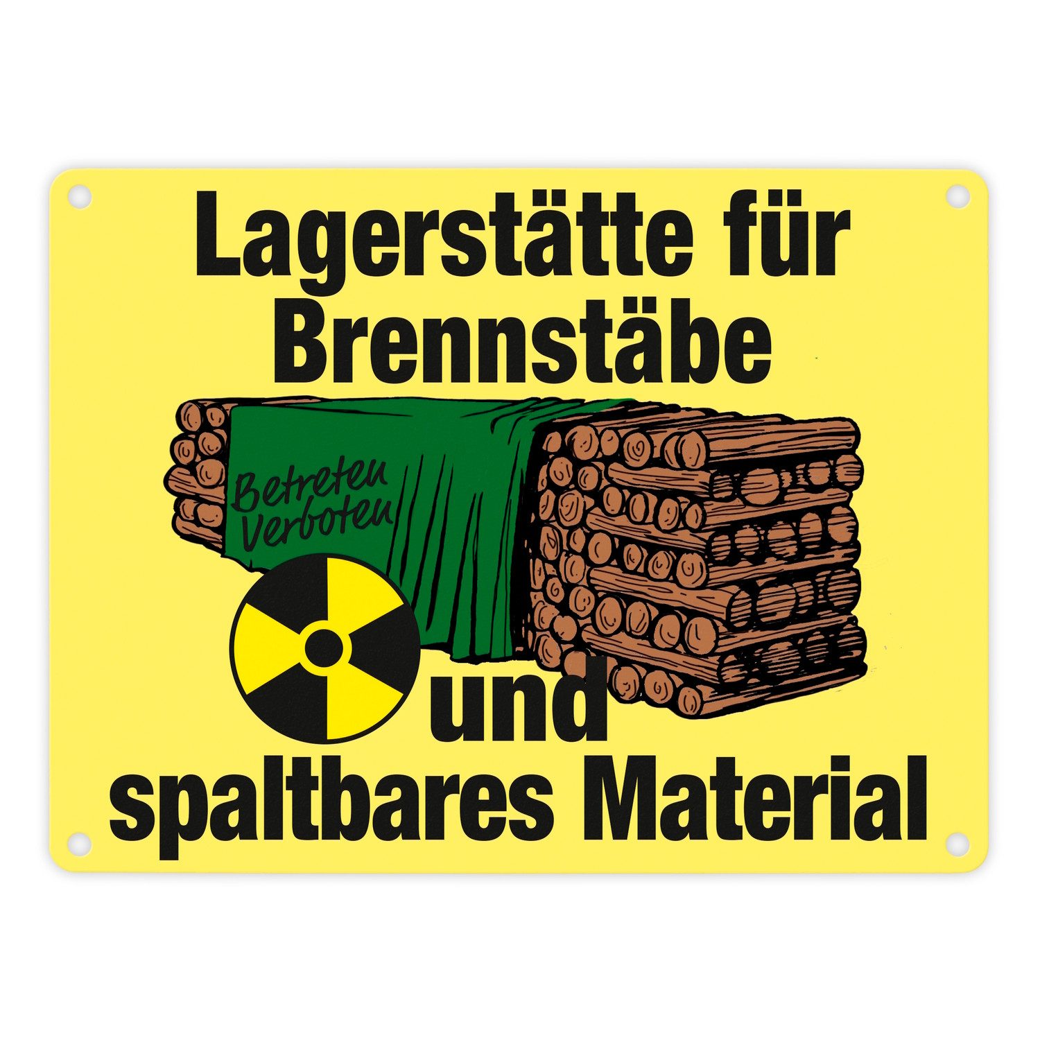 Metallschild Lagerstätte für Brennstäbe Brennholzlager Metallschild in 15x20 cm