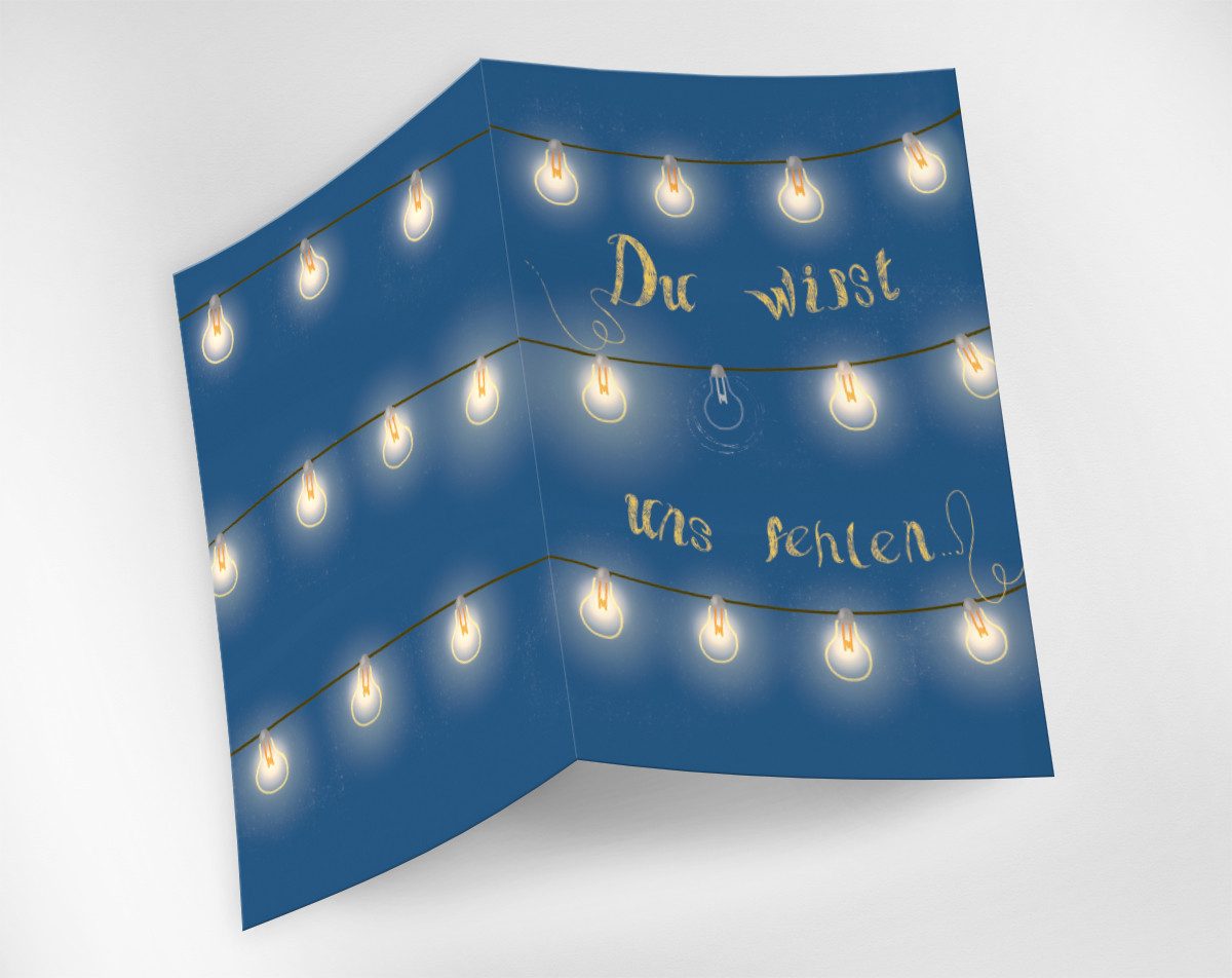 JUNAPACK Abschiedskarte mit Umschlag XXL A4 lustige Klappkarte Jobwechsel Kündigung Kollegen, Witzige A4-Klappkarte mit UV-Lack, viel Platz und passendem Umschlag