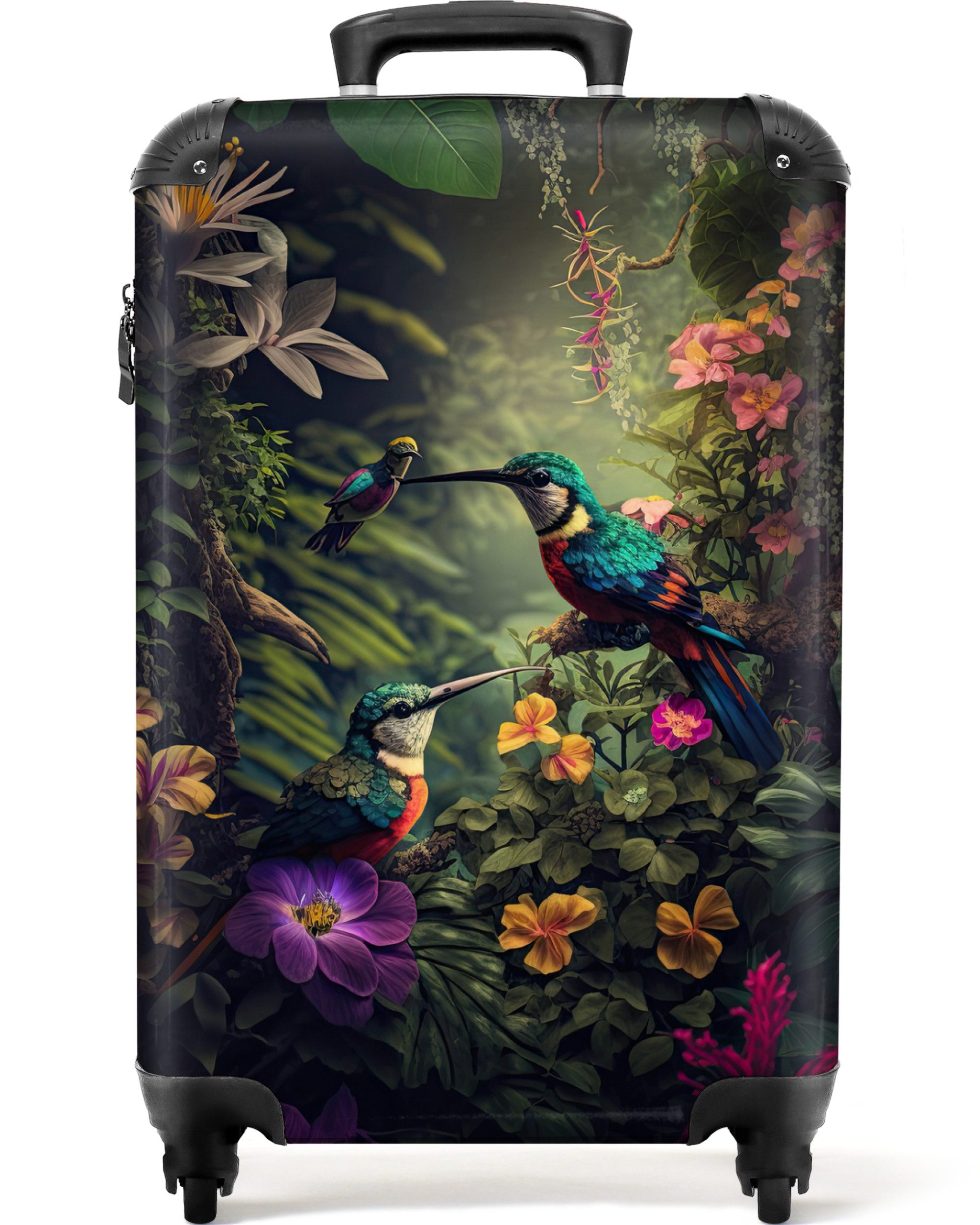 NoBoringSuitcases.com© Hartschalen-Trolley Blumen - Vogel - günstig online kaufen