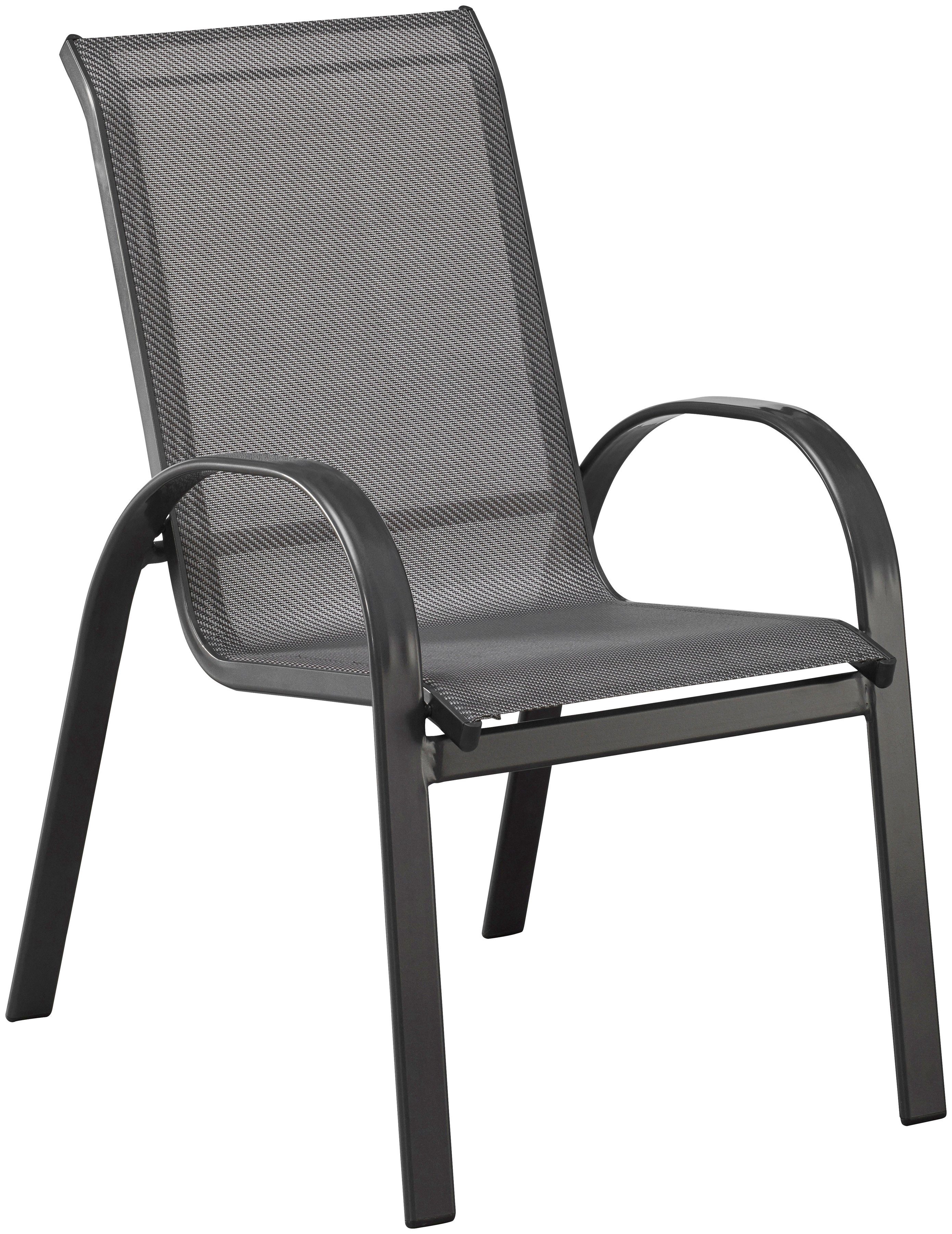 MERXX Gartenstuhl Amalfi (Set, 2 St), 2er Set, Alu/Textil, stapelbar, anthrazit