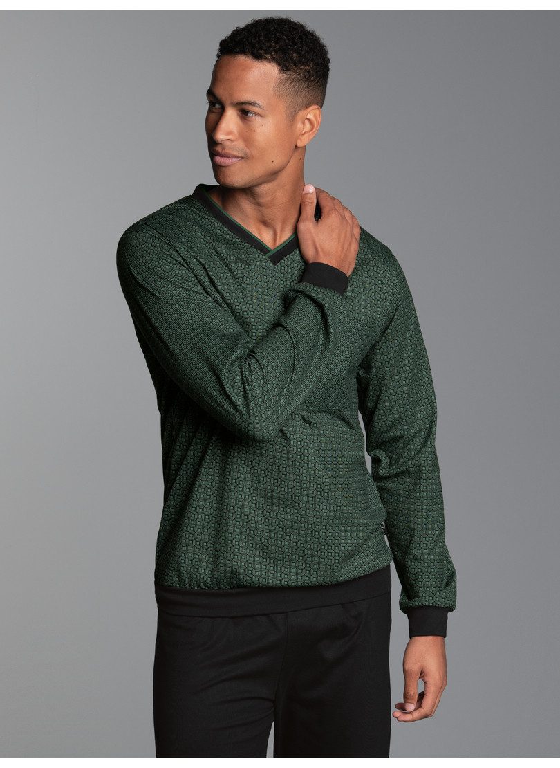 Trigema Schlafanzug TRIGEMA Pyjama-Oberteil mit Allover-Retro-Print (1 tlg)