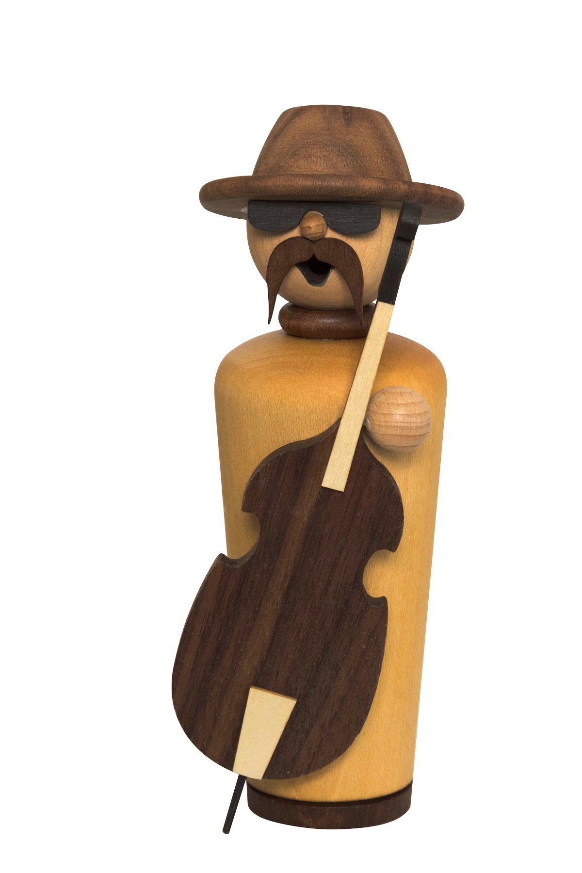 aus Ahornholz, Kuhnert Räucherfigur 34101, Bassist, Germany Räuchermännchen Made in Meisterstück