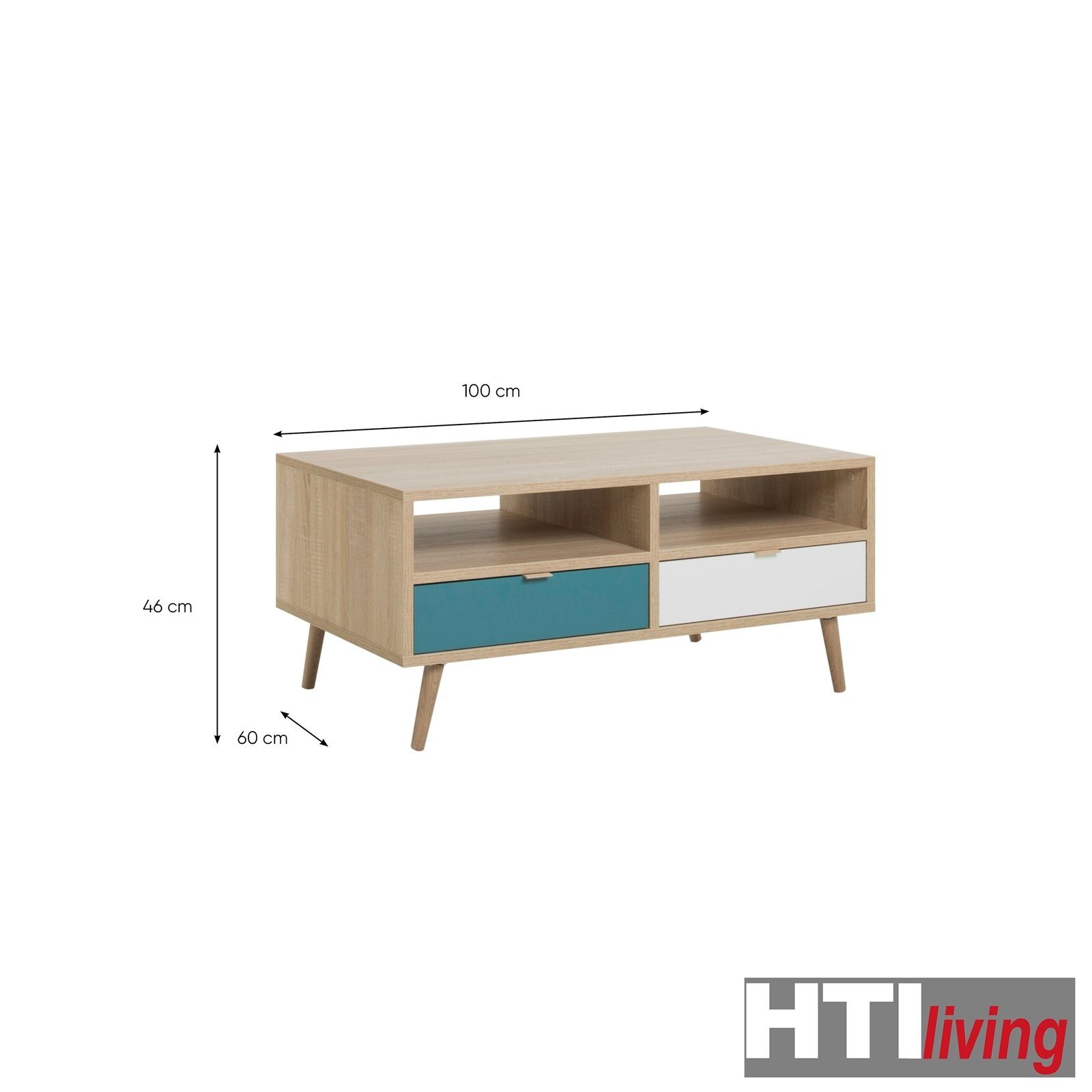 HTI-Living Couchtisch Couchtisch Cuba mit 2 Fächern und 2 Schubkästen (1-St., 1 Couchtisch)